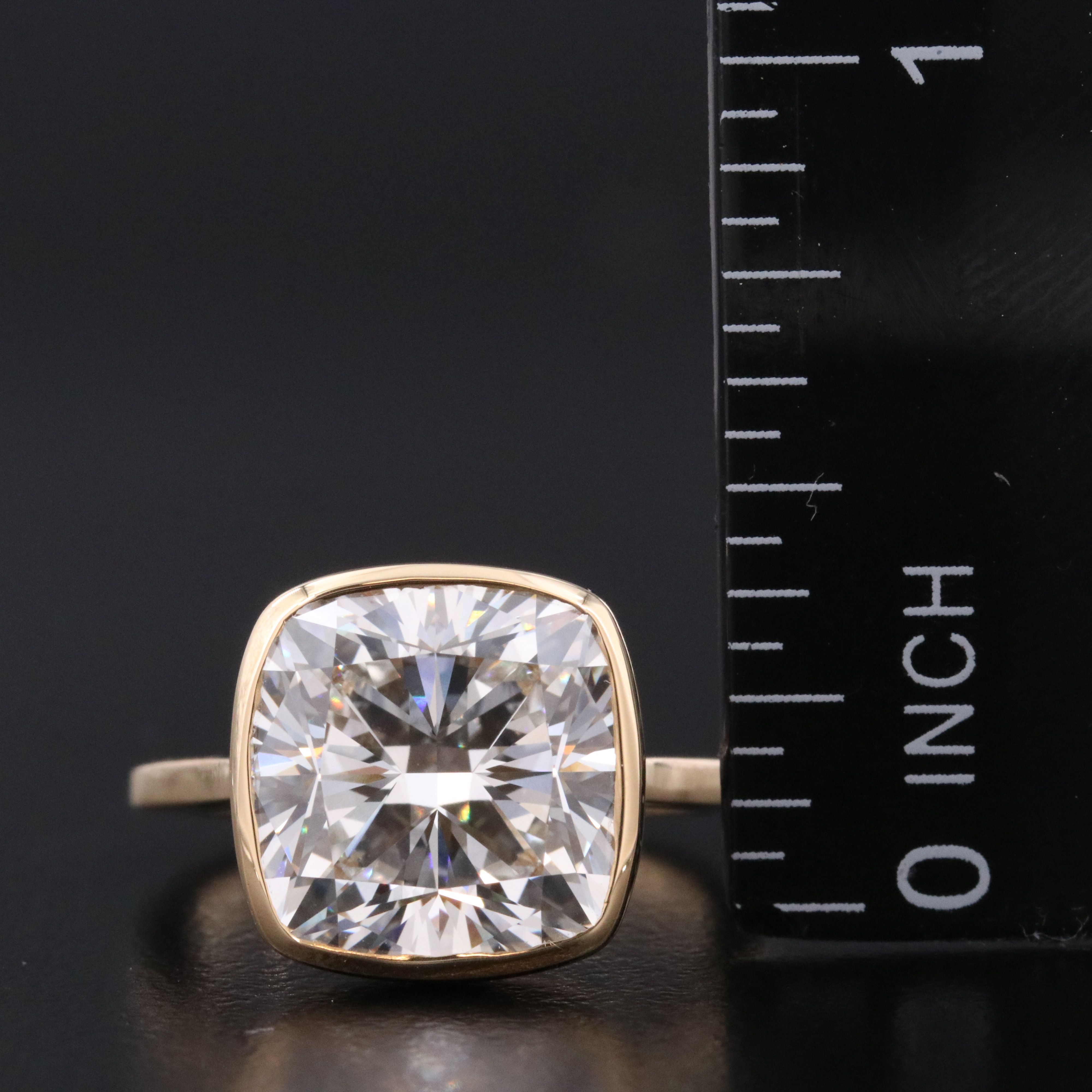 18K 7.15 CT Lab Grown Diamond Solitaire Ring with IGI Report
