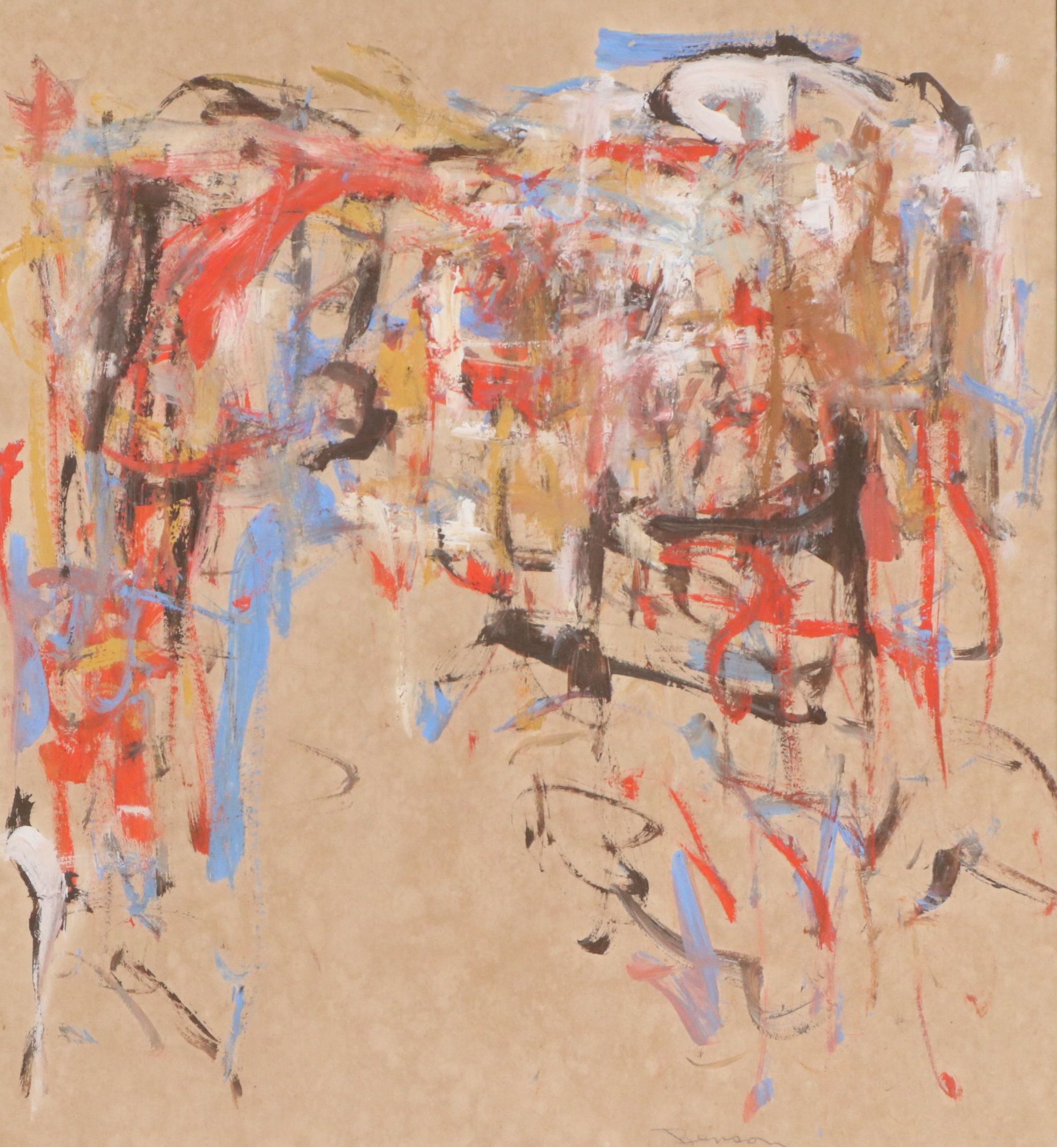 Benson Abstract Expressionist Style Acrylic Painting