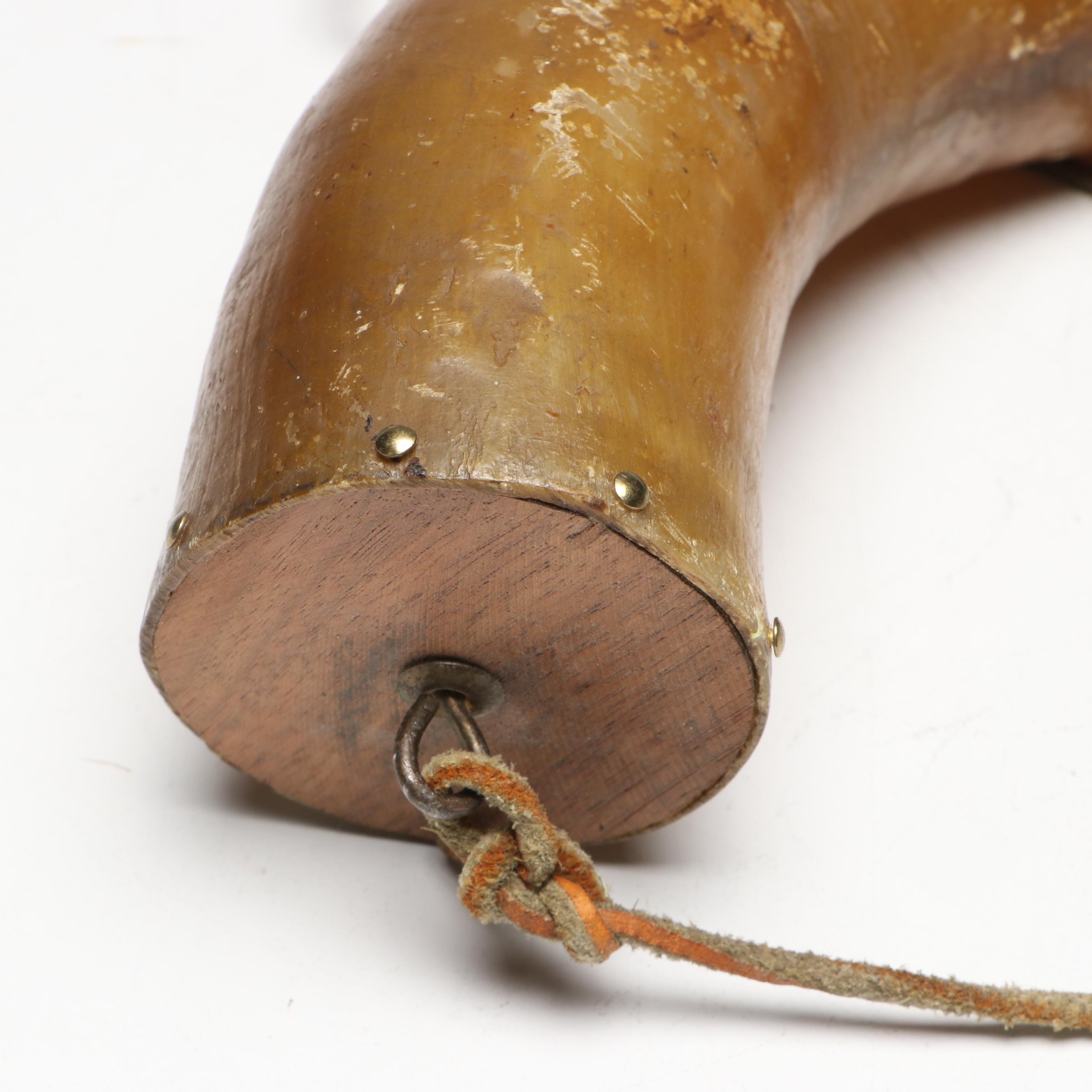 Powder Horns with Leather Straps, 19th Century