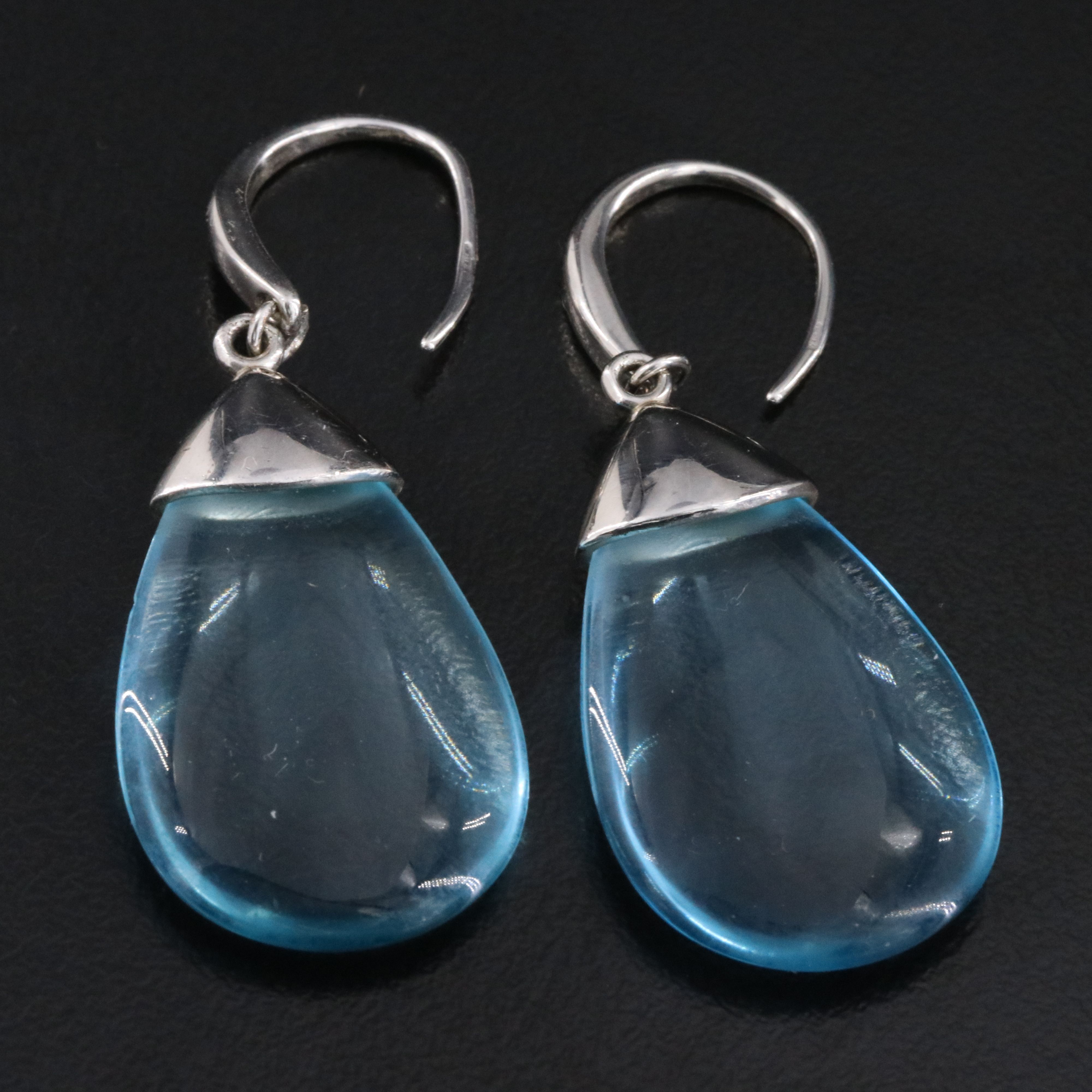 Sterling Glass Drop Earrings