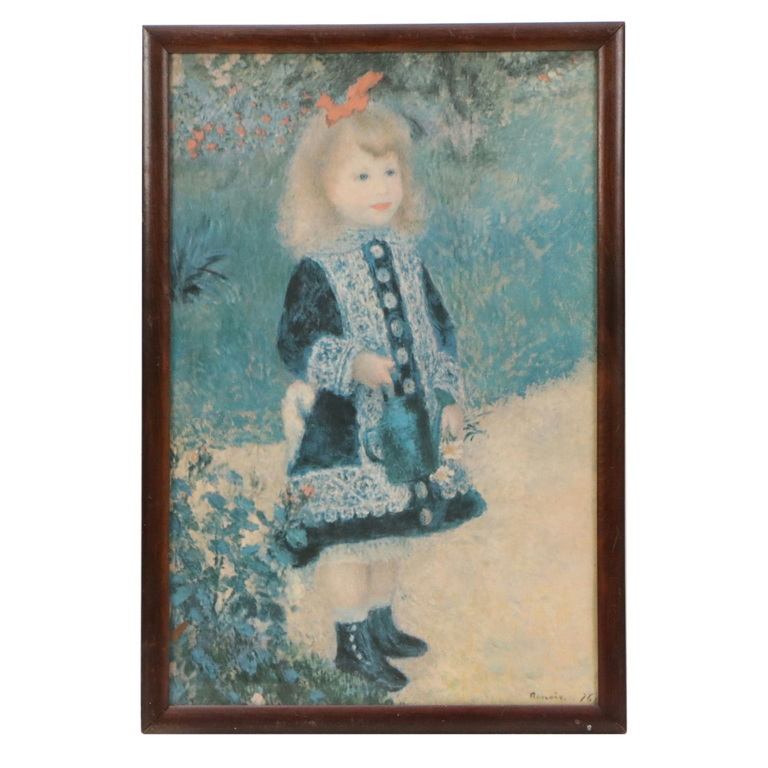 Offset Lithograph After Pierre-Auguste Renoir "A Girl with a Watering Can"