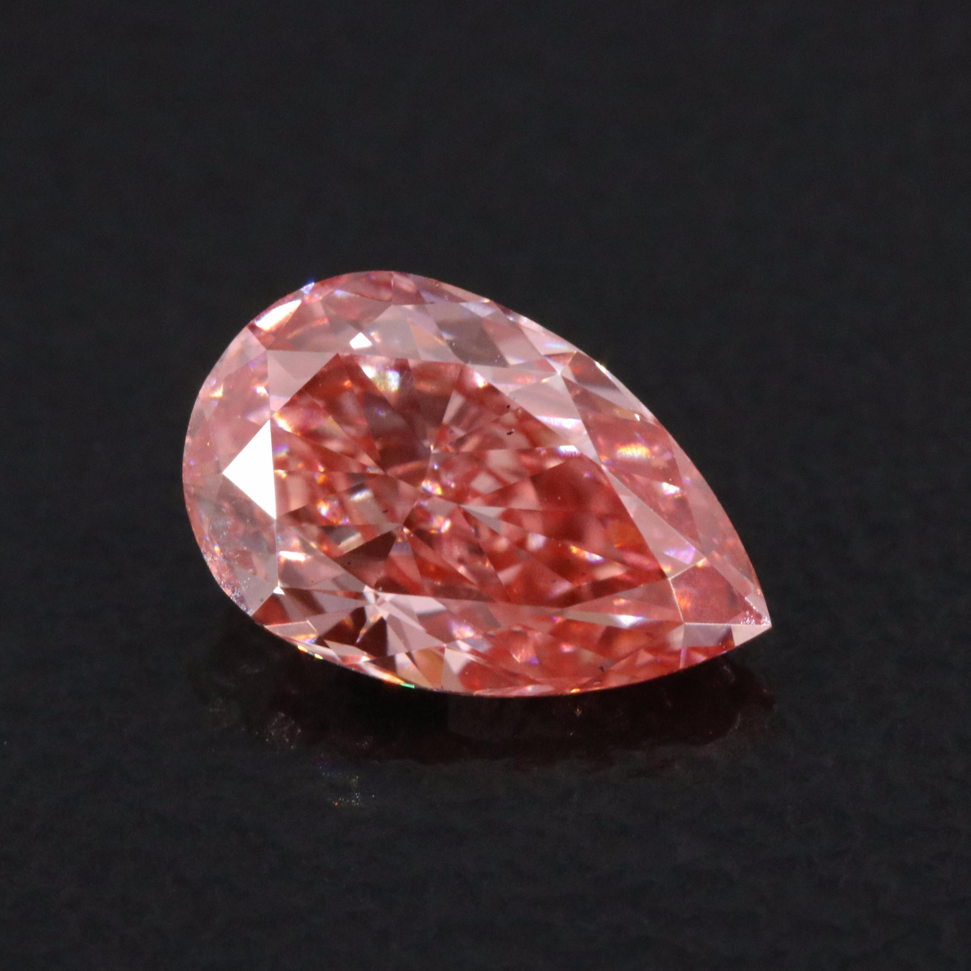 Loose 1.10 CT Lab Grown Fancy Vivid Pink Diamond with IGI Report