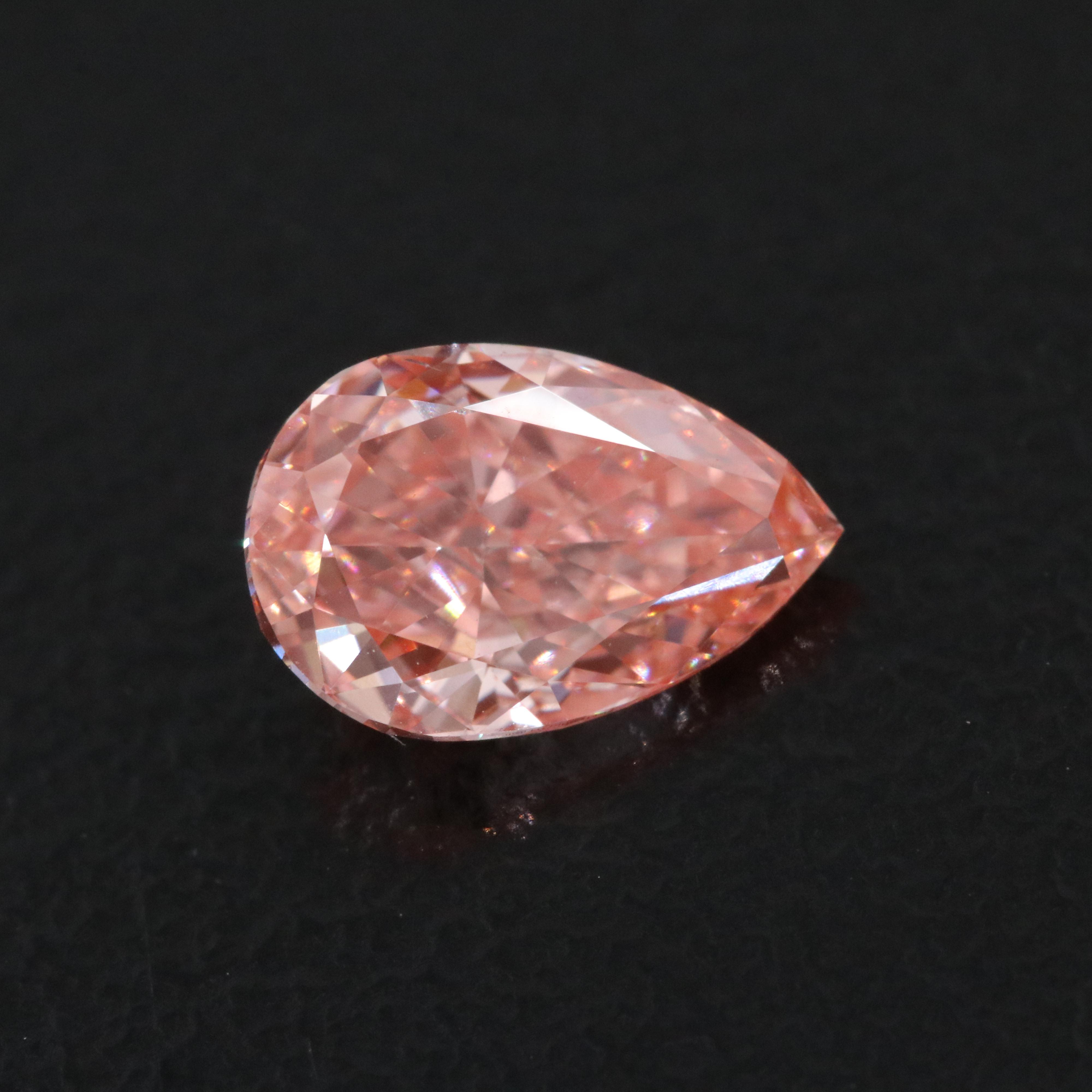 Loose 1.02 CT Lab Grown Fancy Vivid Pink Diamond with IGI Report