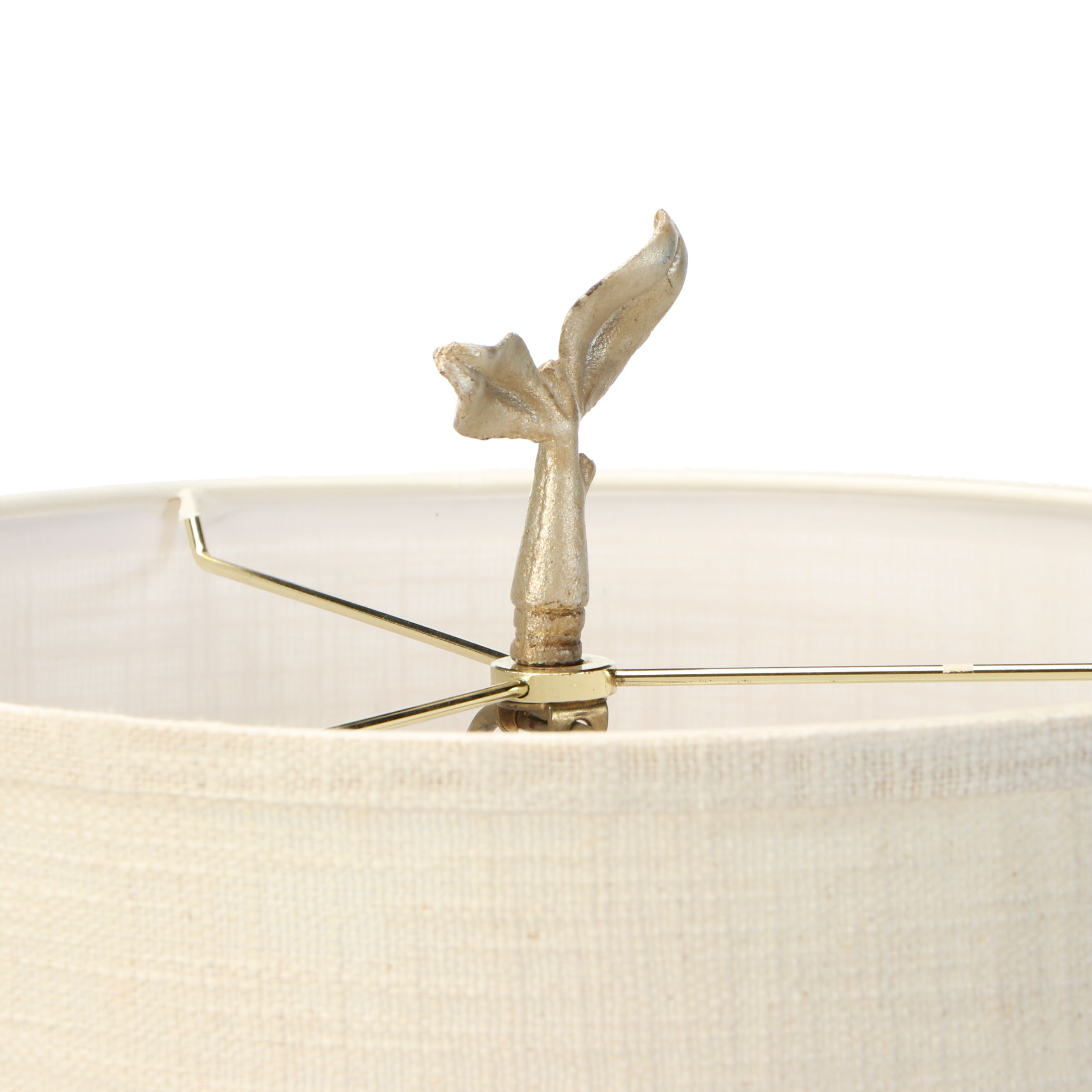 Marbled Ceramic Table Lamp with Cotton Drum Shade