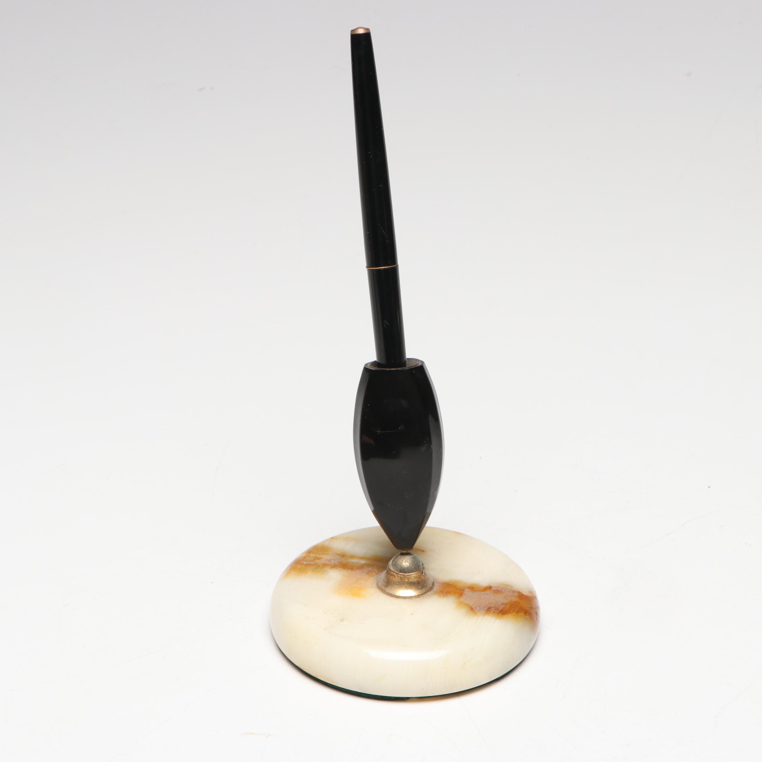 Eversharp Calcite Pen Stand with Other Office Accessories