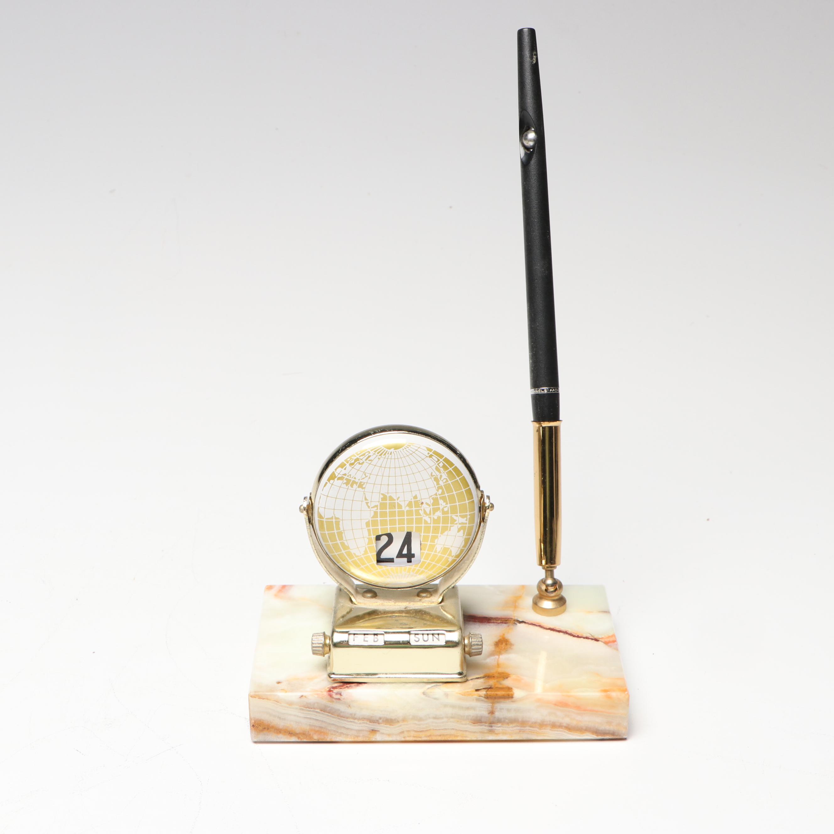 Eversharp Calcite Pen Stand with Other Office Accessories