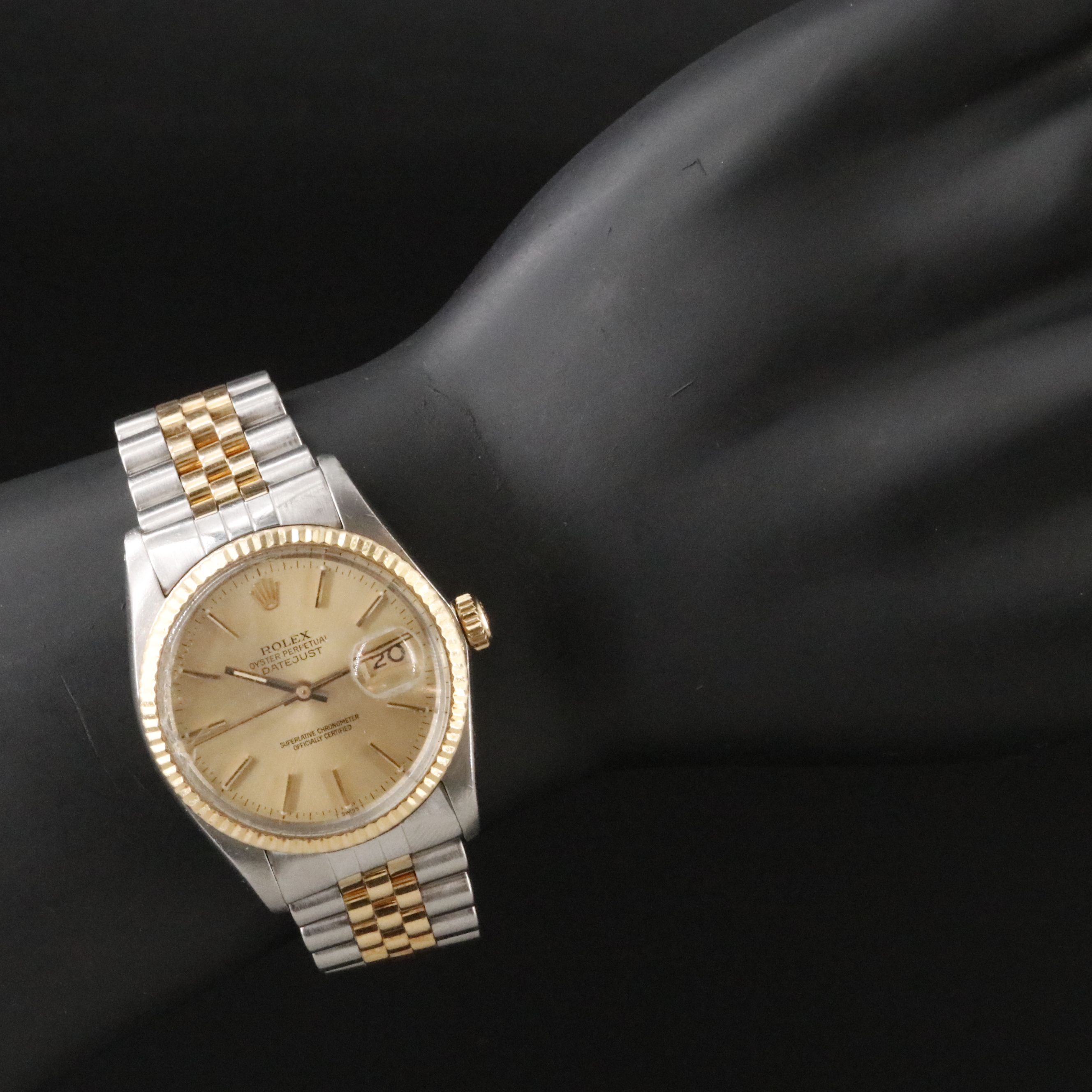 1983 Rolex Two Tone Champagne Dial Datejust 16013 Watch