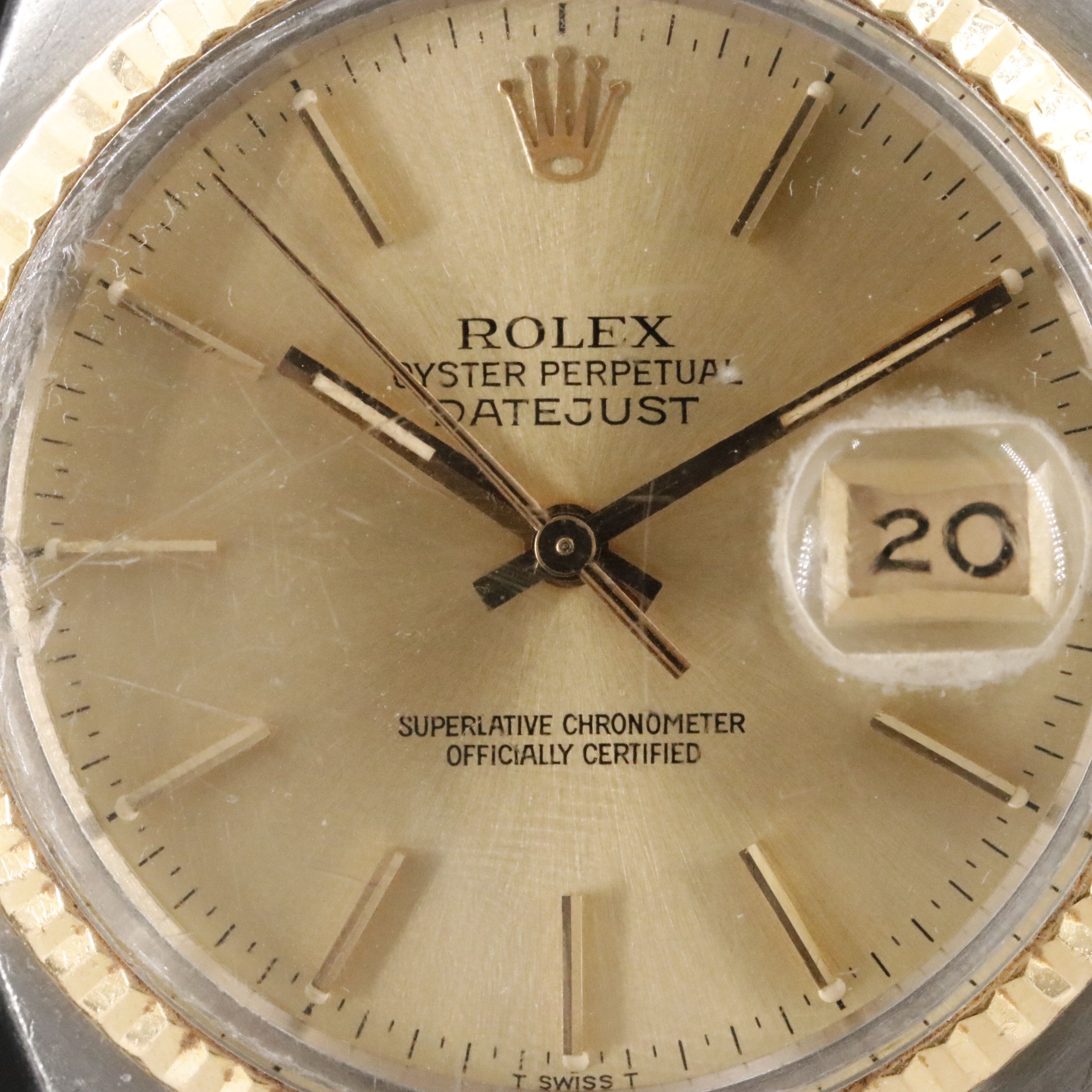 1983 Rolex Two Tone Champagne Dial Datejust 16013 Watch