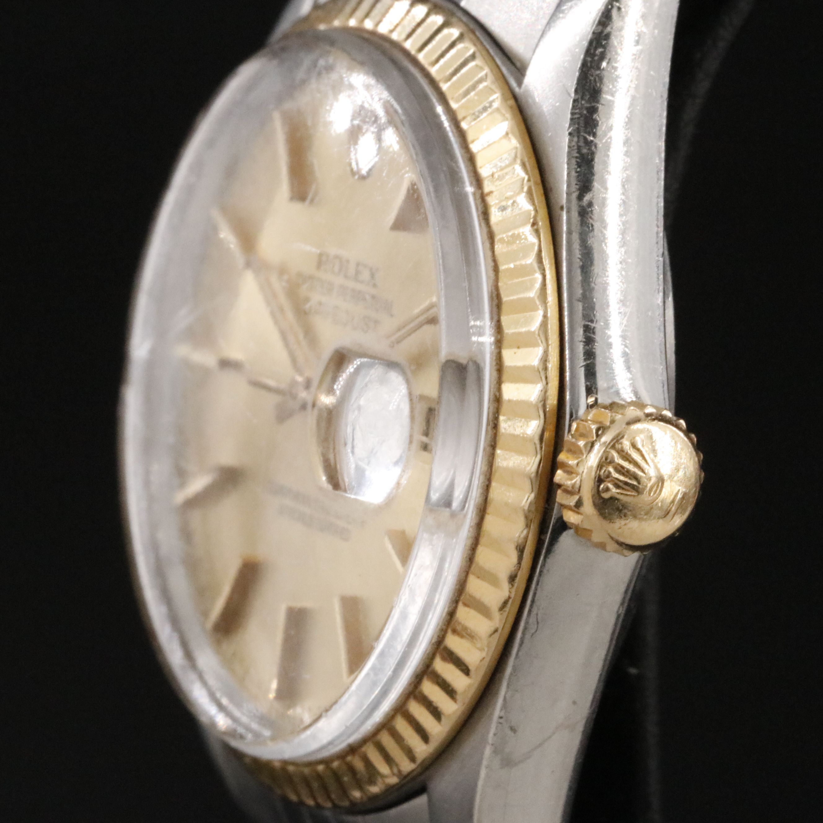 1983 Rolex Two Tone Champagne Dial Datejust 16013 Watch