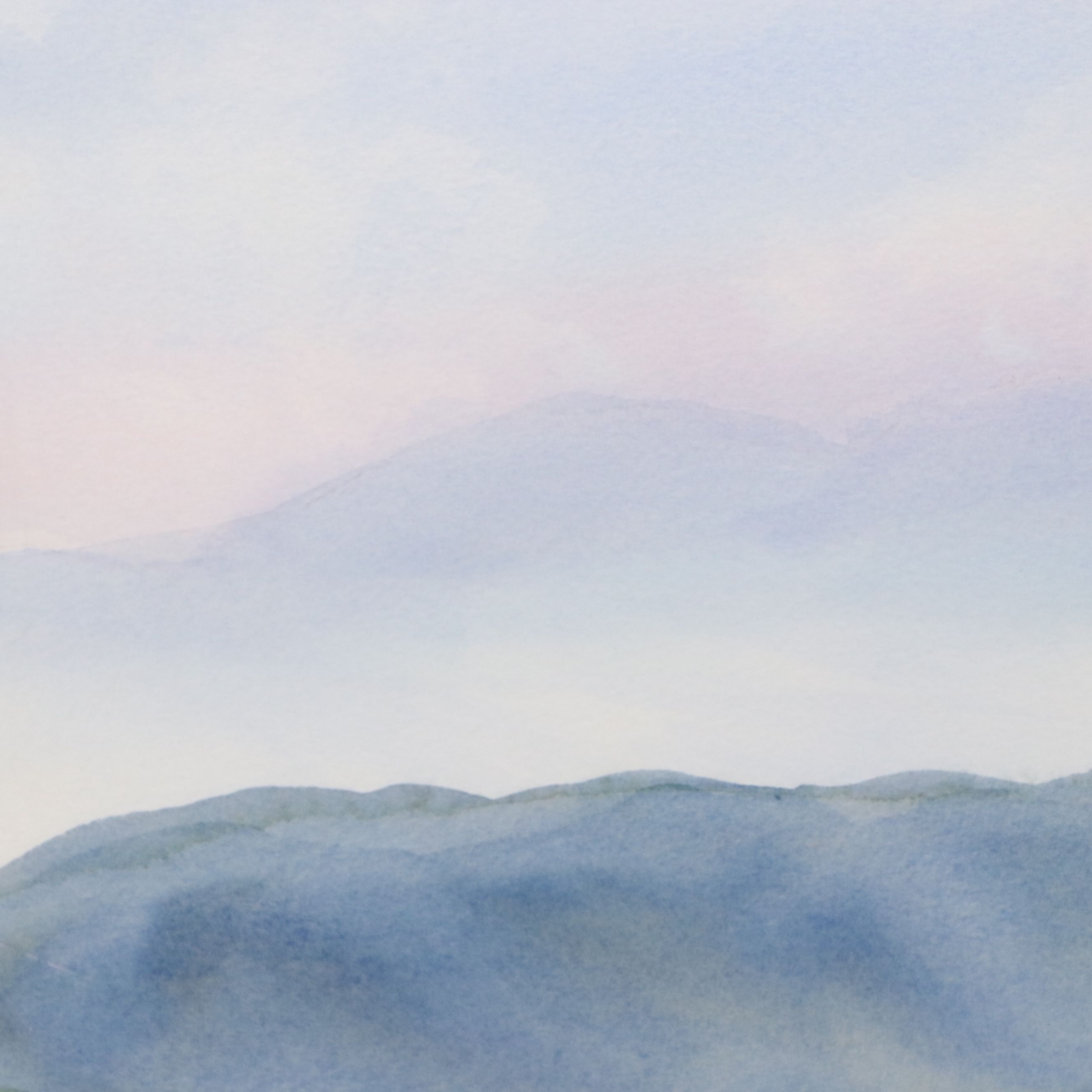 Kathleen S. Mountain Landscape Watercolor Painting with Tree