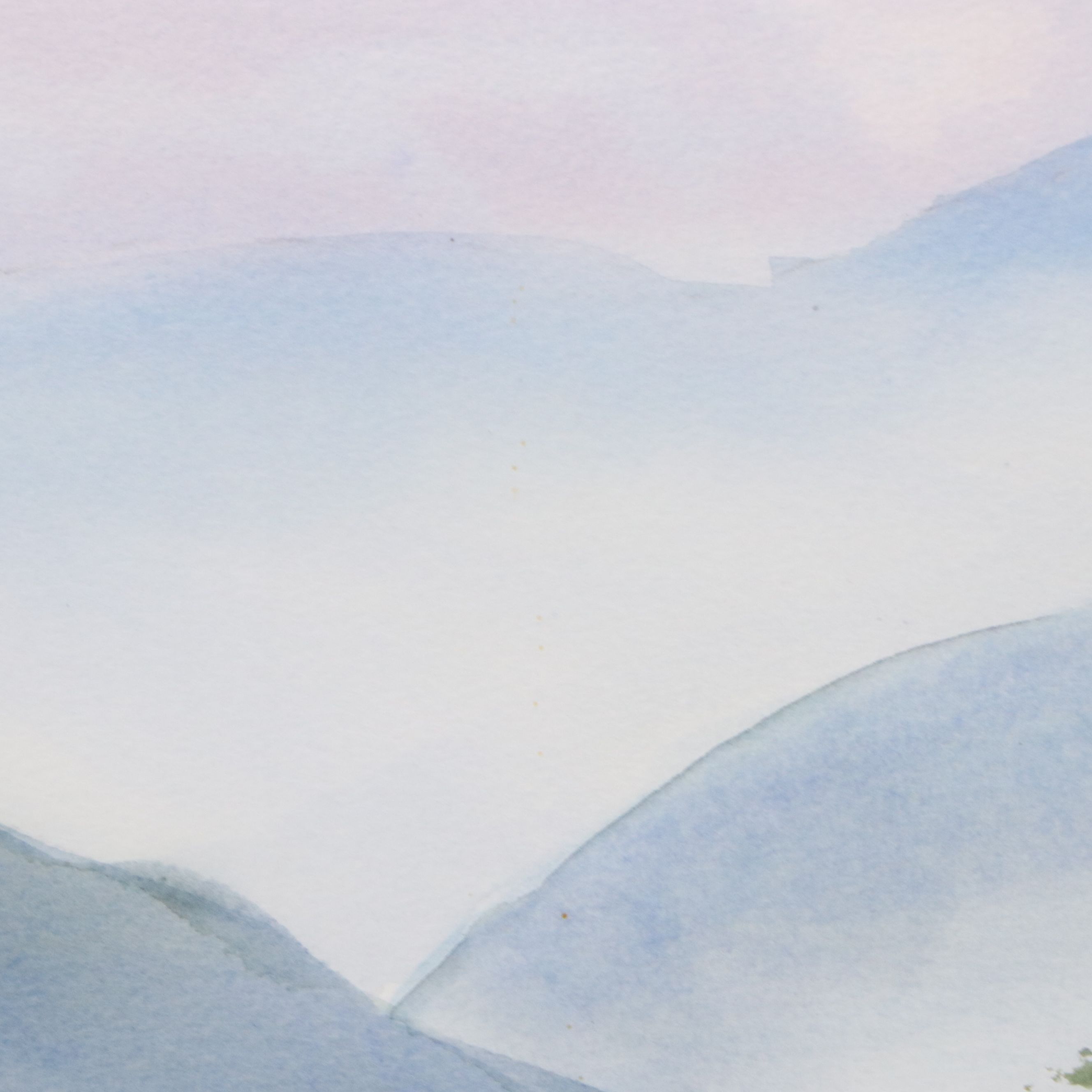 Kathleen S. Mountain Landscape Watercolor Painting with Tree