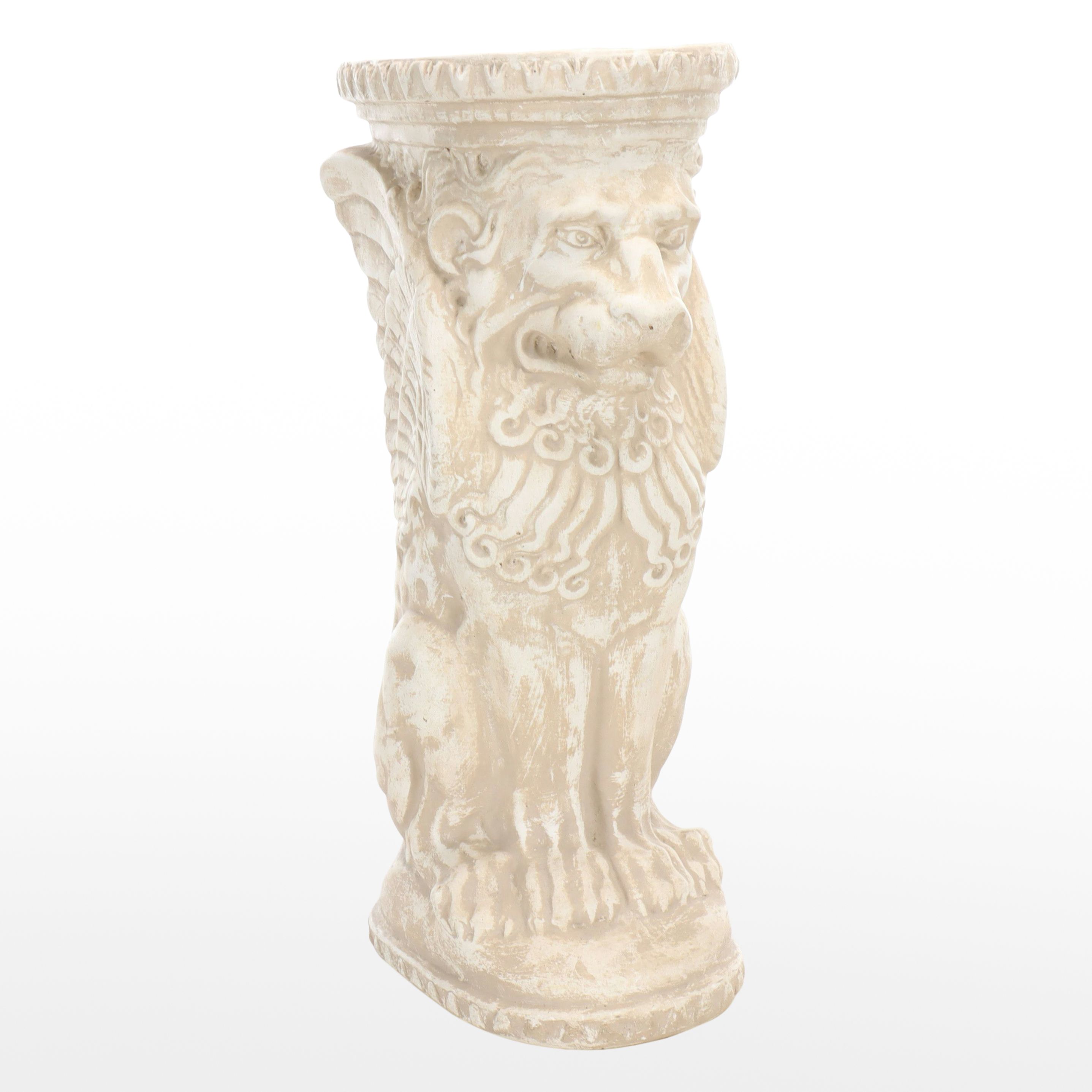 Winged Lion Cast Composite Garden Pedestal
