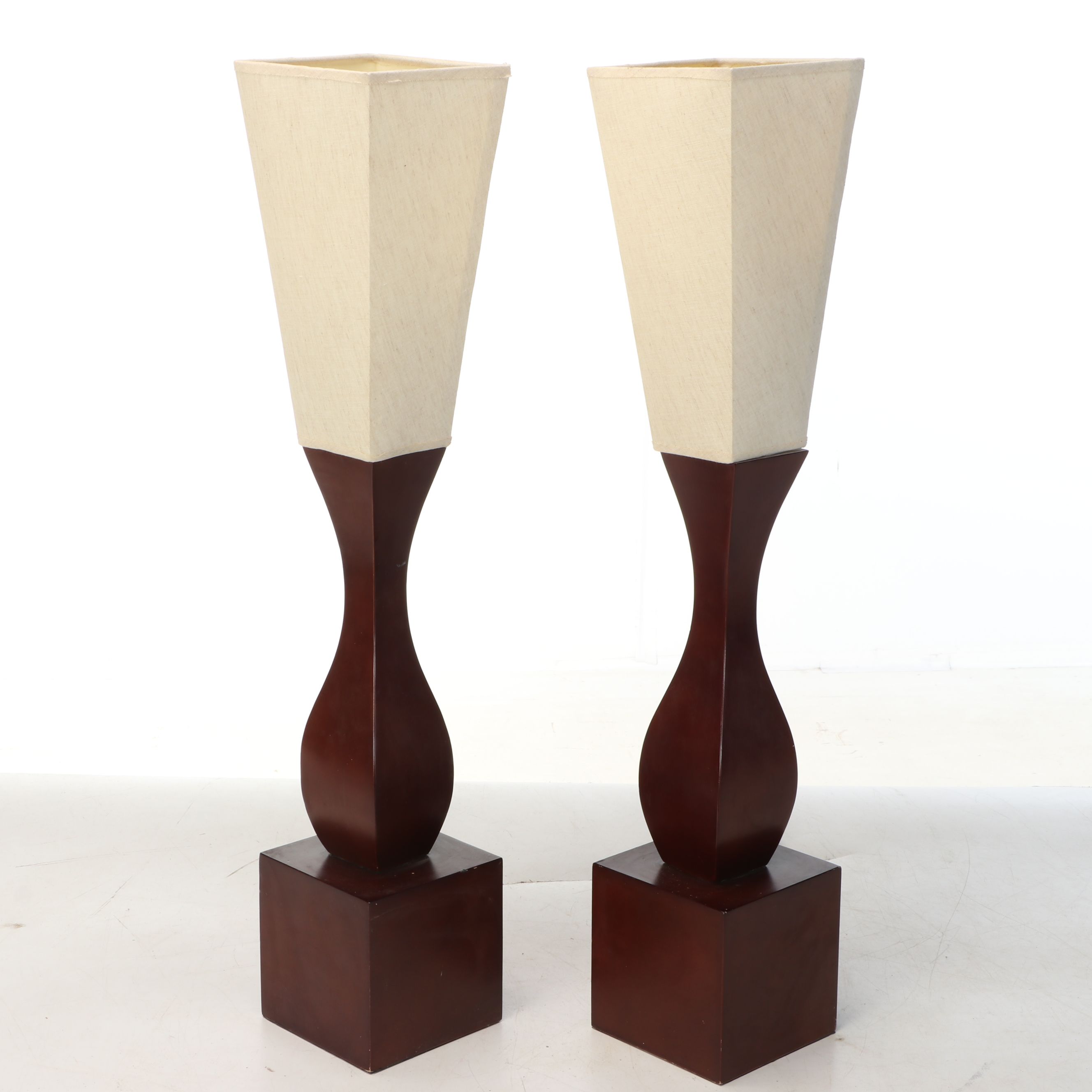Pair of Modern Torchiere Table Lamps