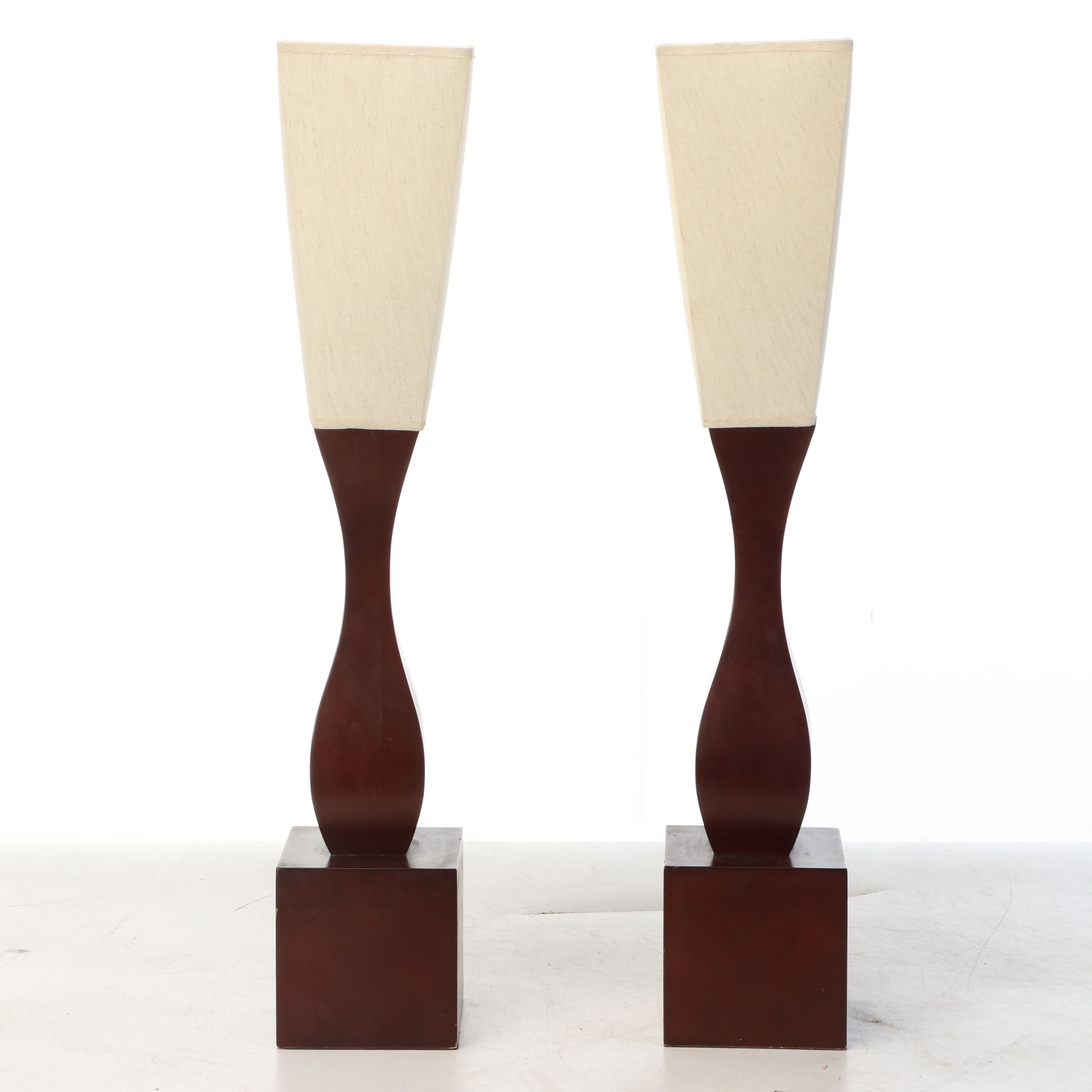 Pair of Modern Torchiere Table Lamps