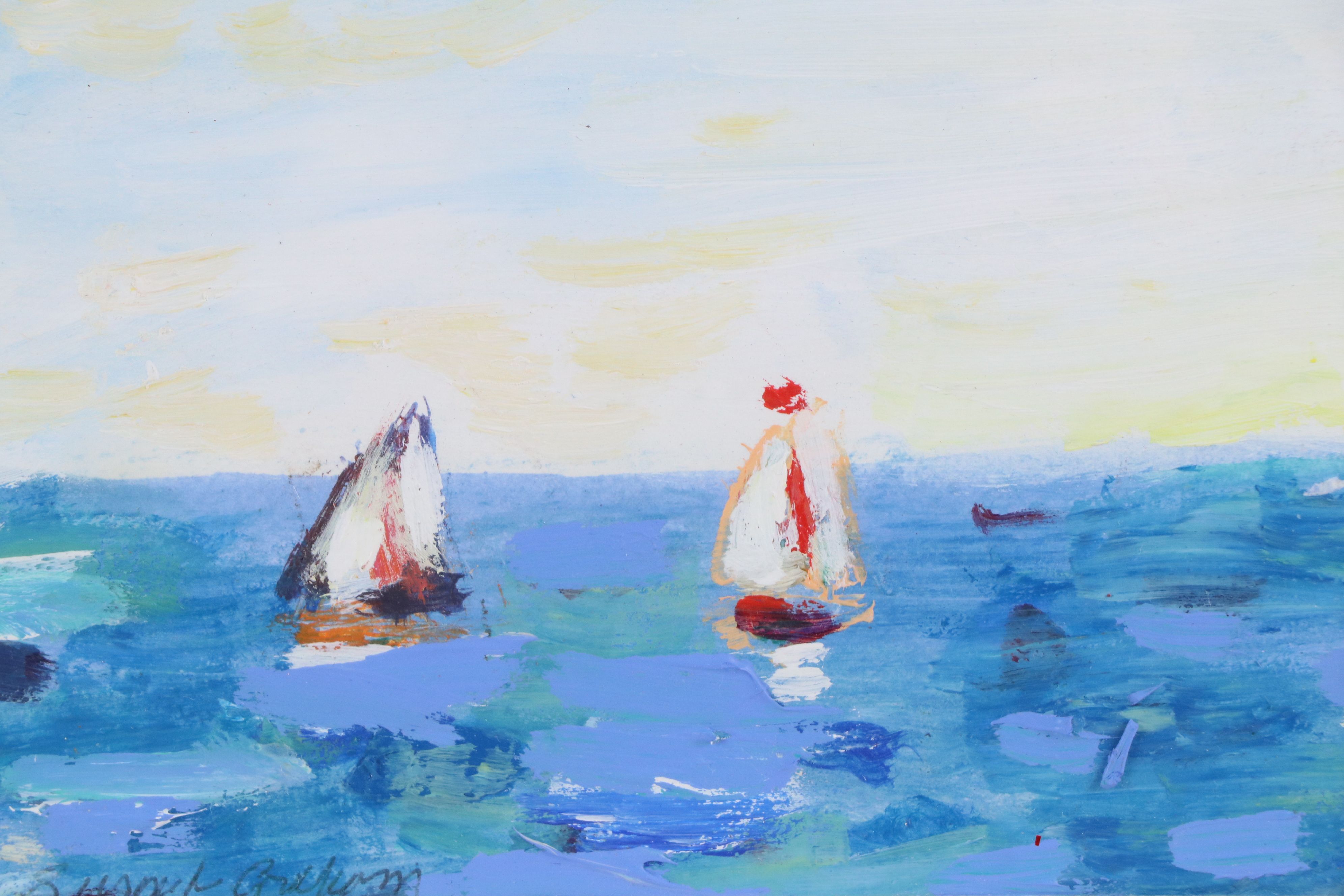 Susan Lloyd Graham Seascape Acrylic Painting "Sailing," Late 20th Century