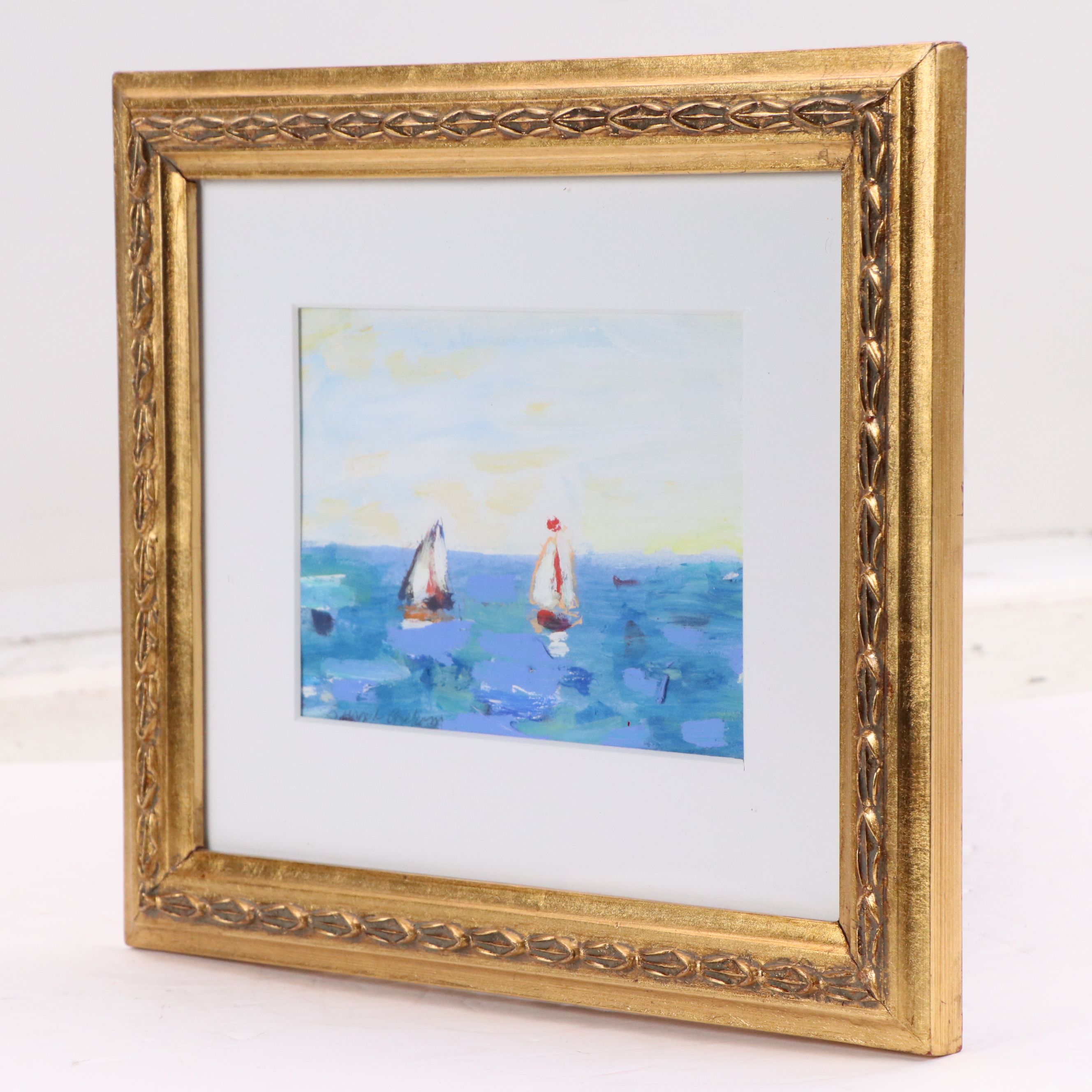 Susan Lloyd Graham Seascape Acrylic Painting "Sailing," Late 20th Century