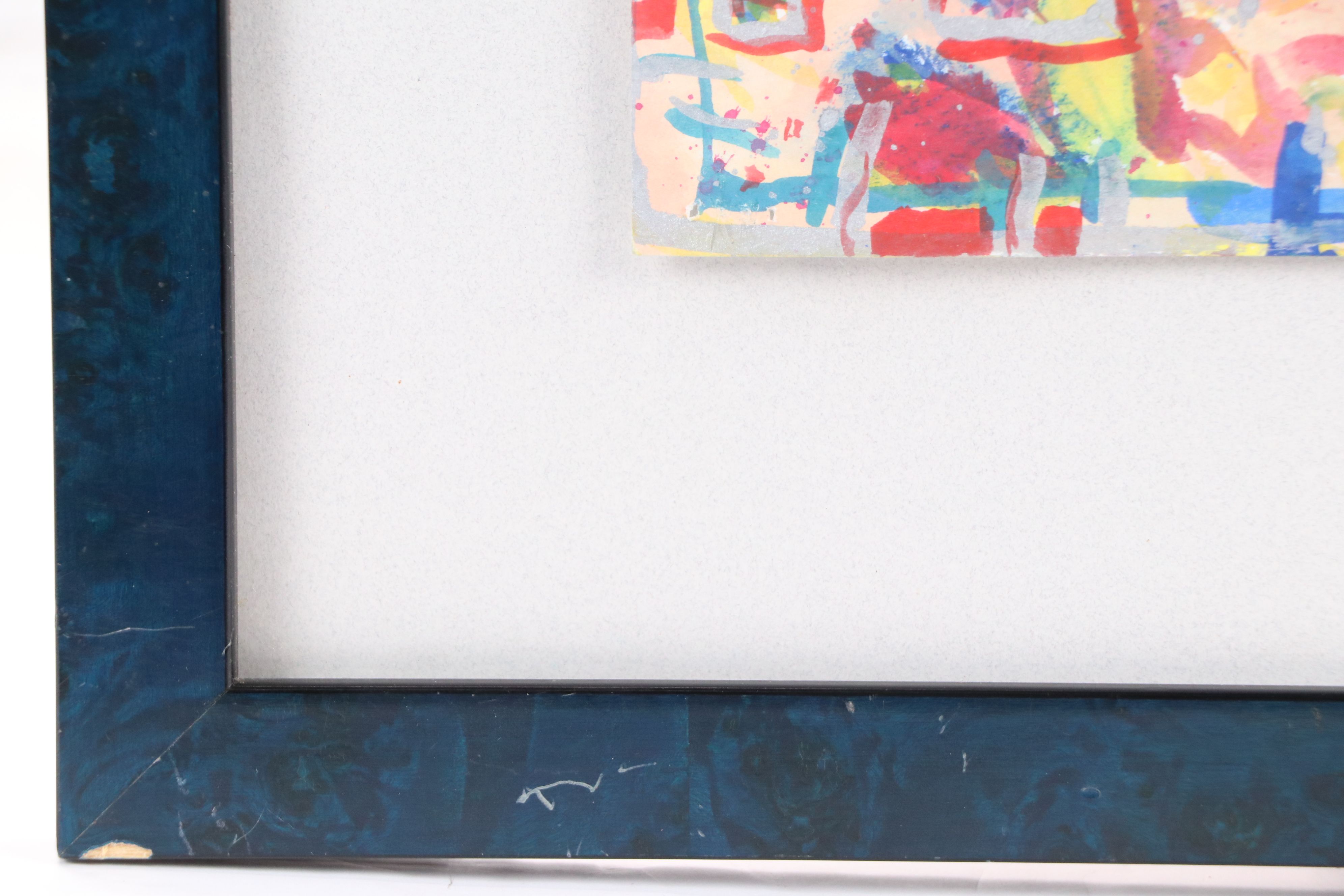 Abstract Watercolor Painting "Hidden Rooster Treasure Litterbox"