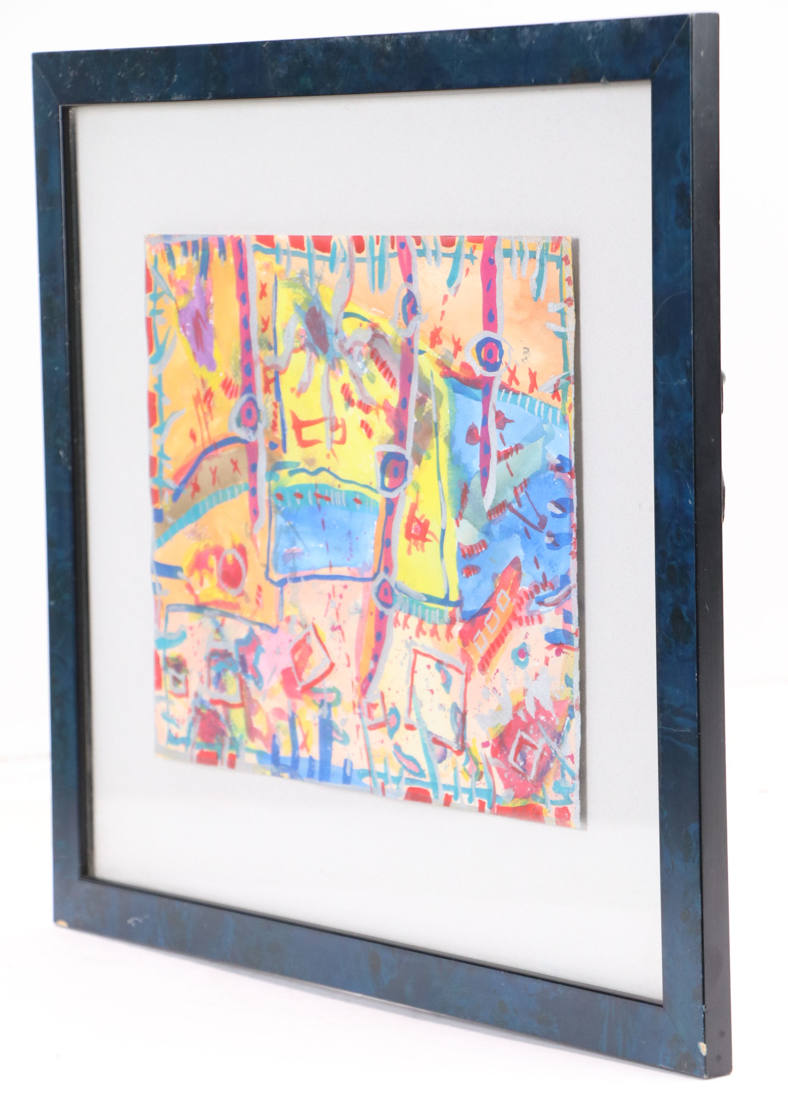 Abstract Watercolor Painting "Hidden Rooster Treasure Litterbox"