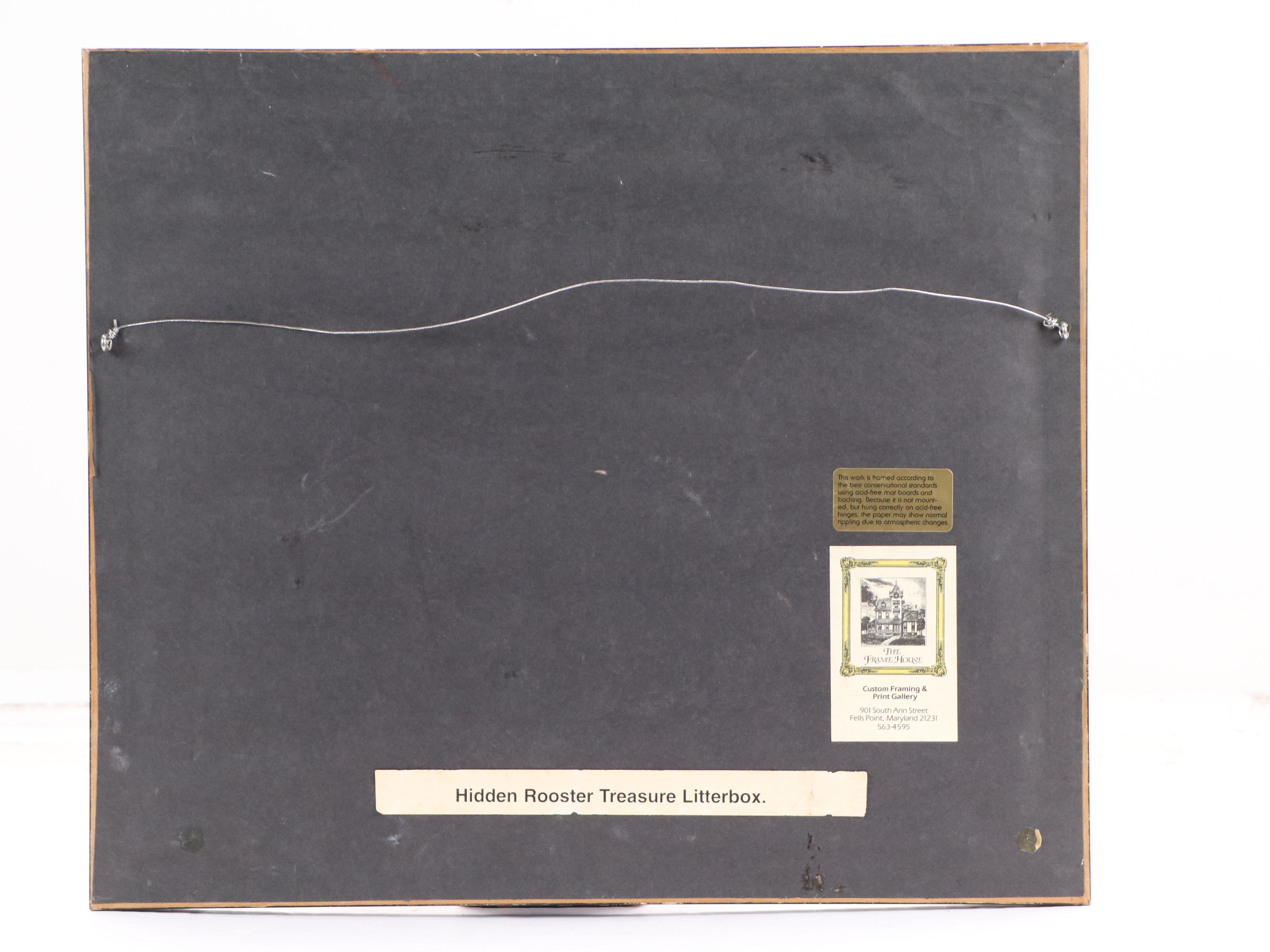 Abstract Watercolor Painting "Hidden Rooster Treasure Litterbox"