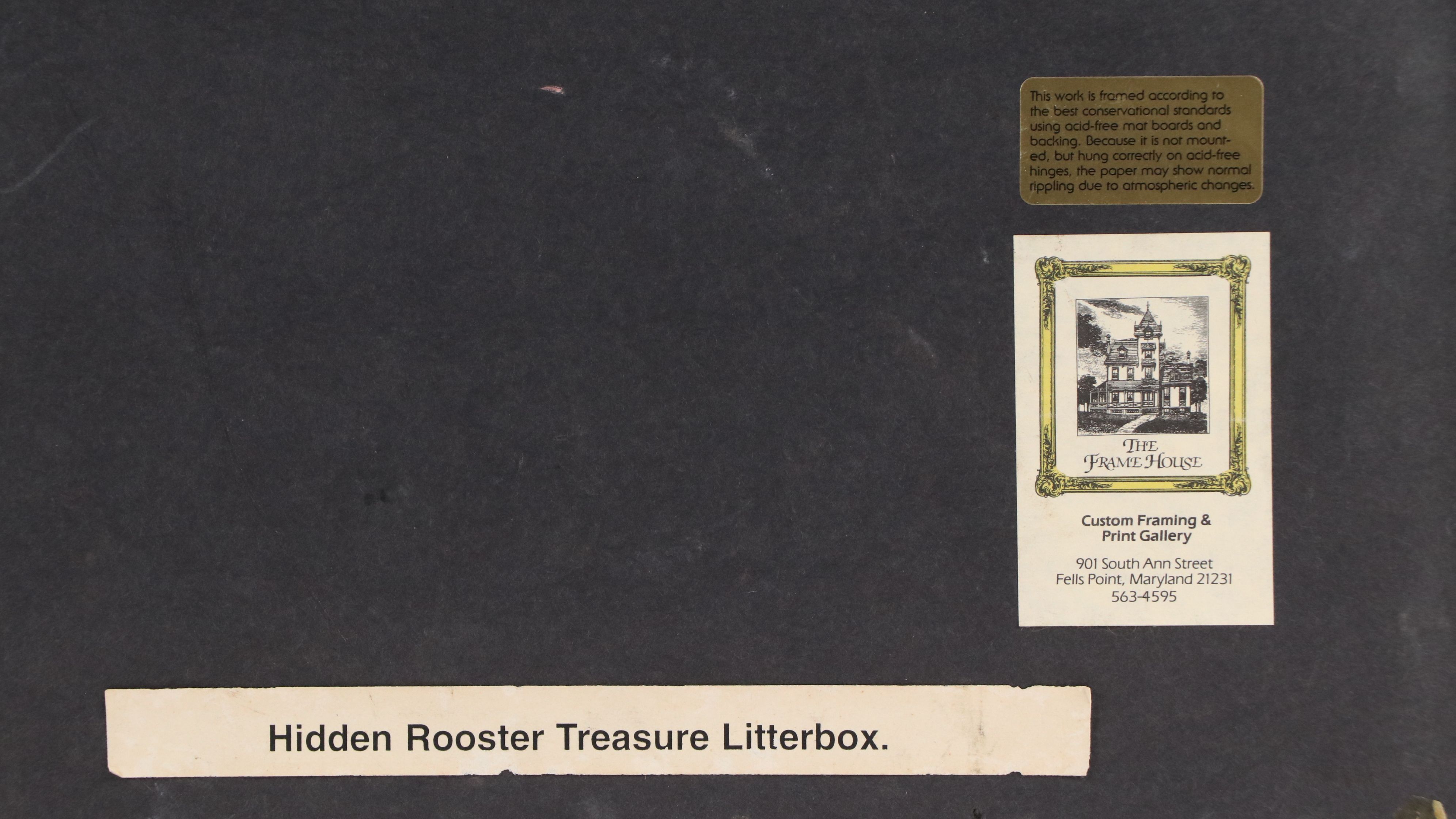 Abstract Watercolor Painting "Hidden Rooster Treasure Litterbox"