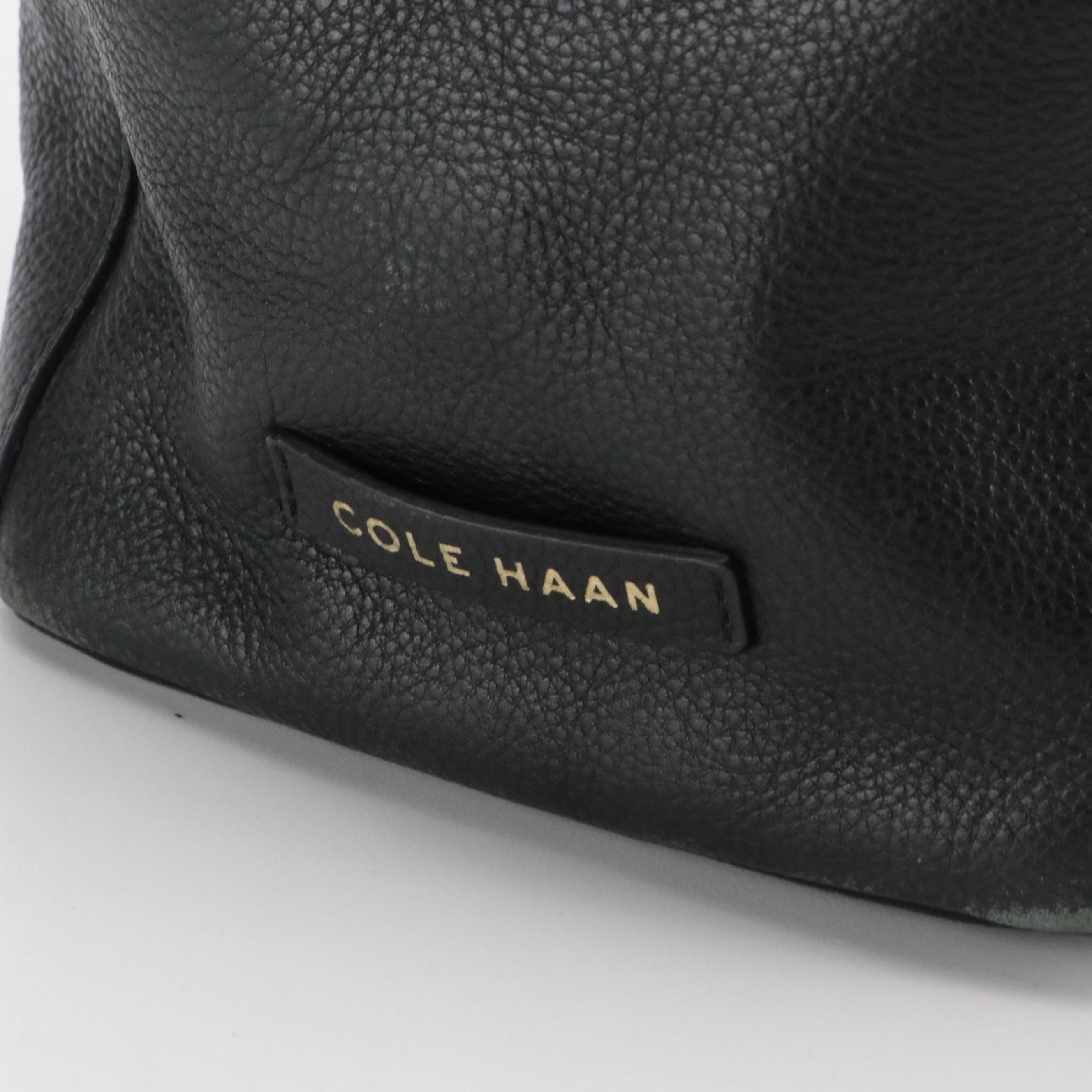 Cole Haan Woven Strap Tote Bags in Red and Navy Blue Grained Calfskin Leather