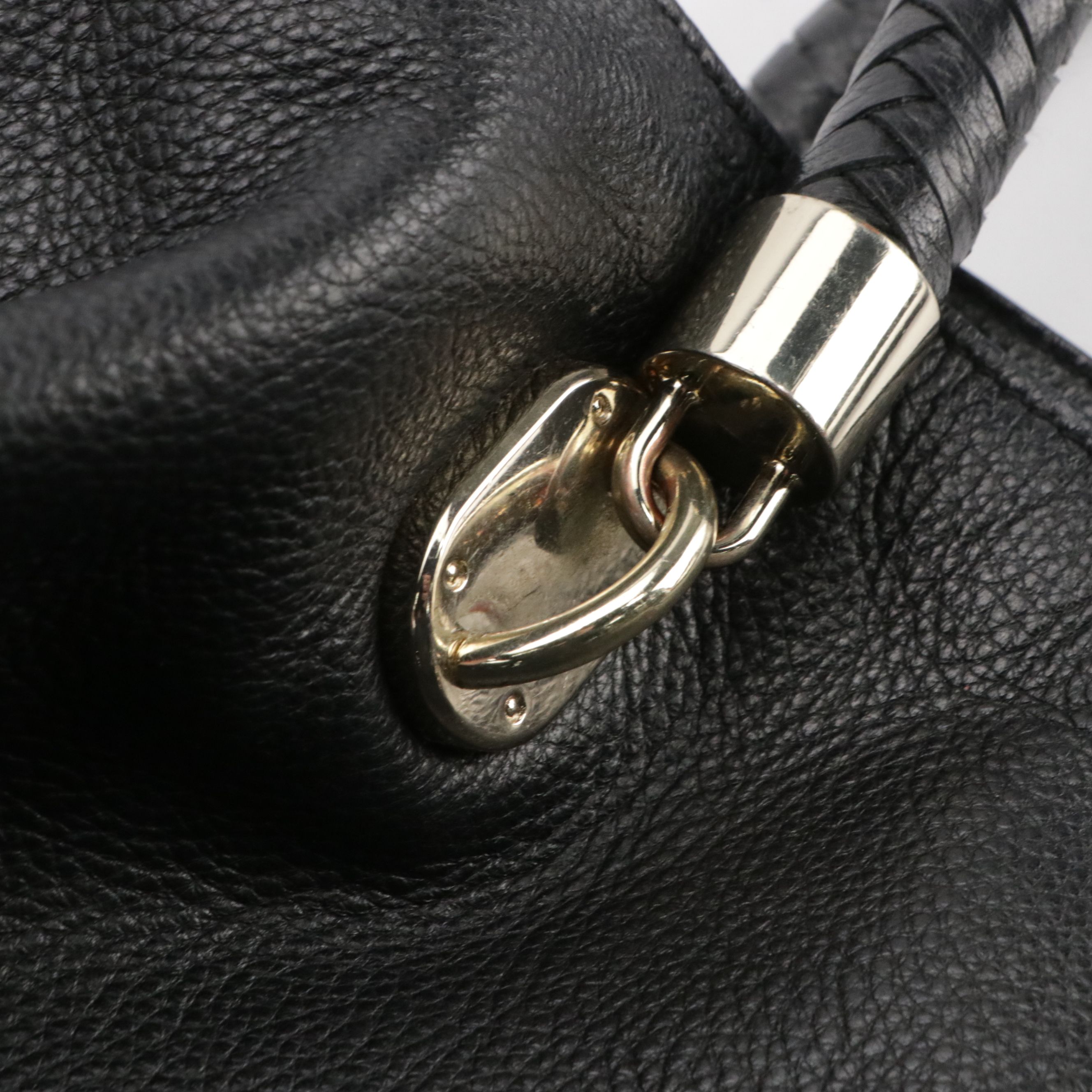 Cole Haan Woven Strap Tote Bags in Red and Navy Blue Grained Calfskin Leather