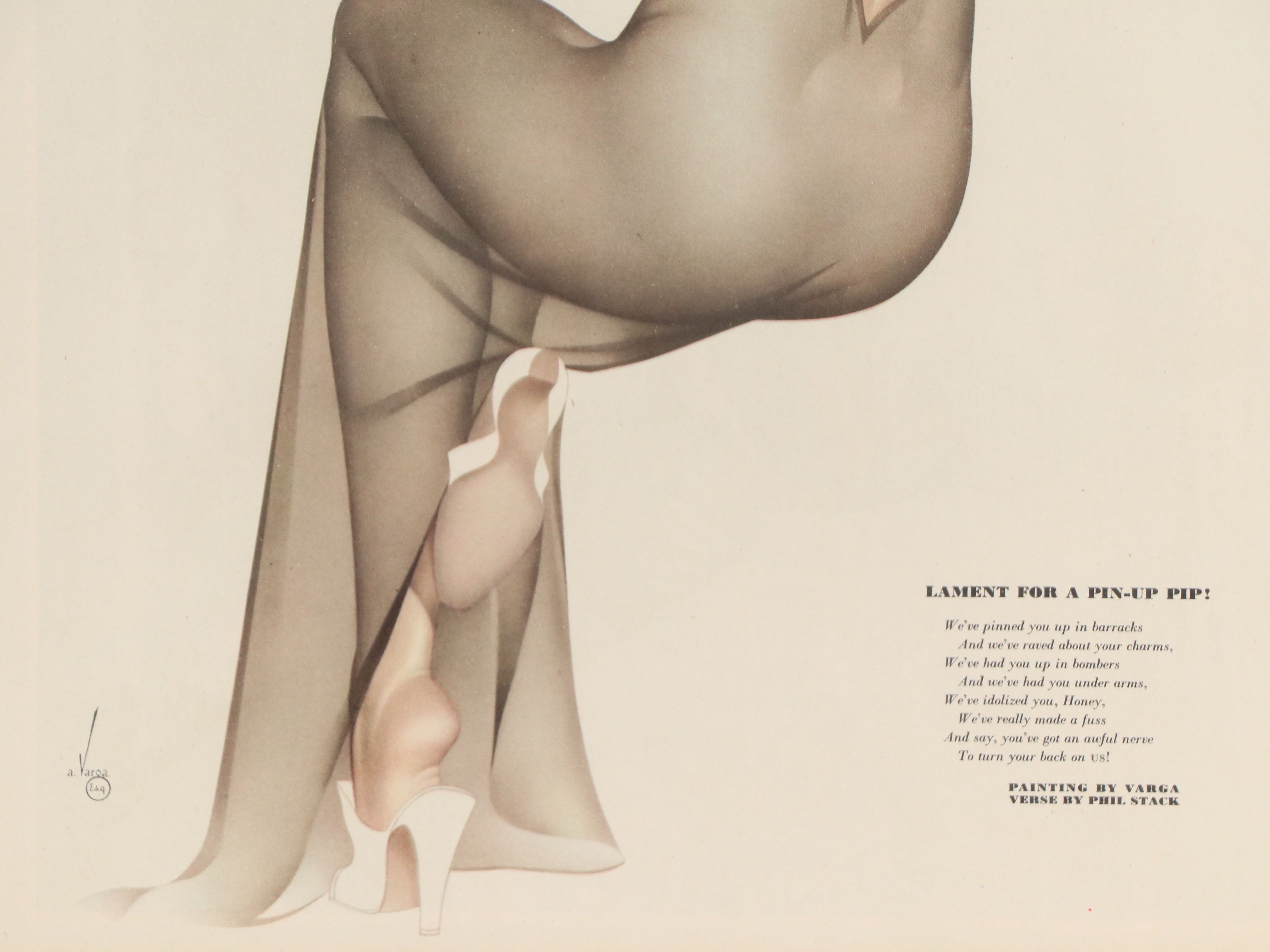 Pinup Offset Lithograph After Alberto Vargas