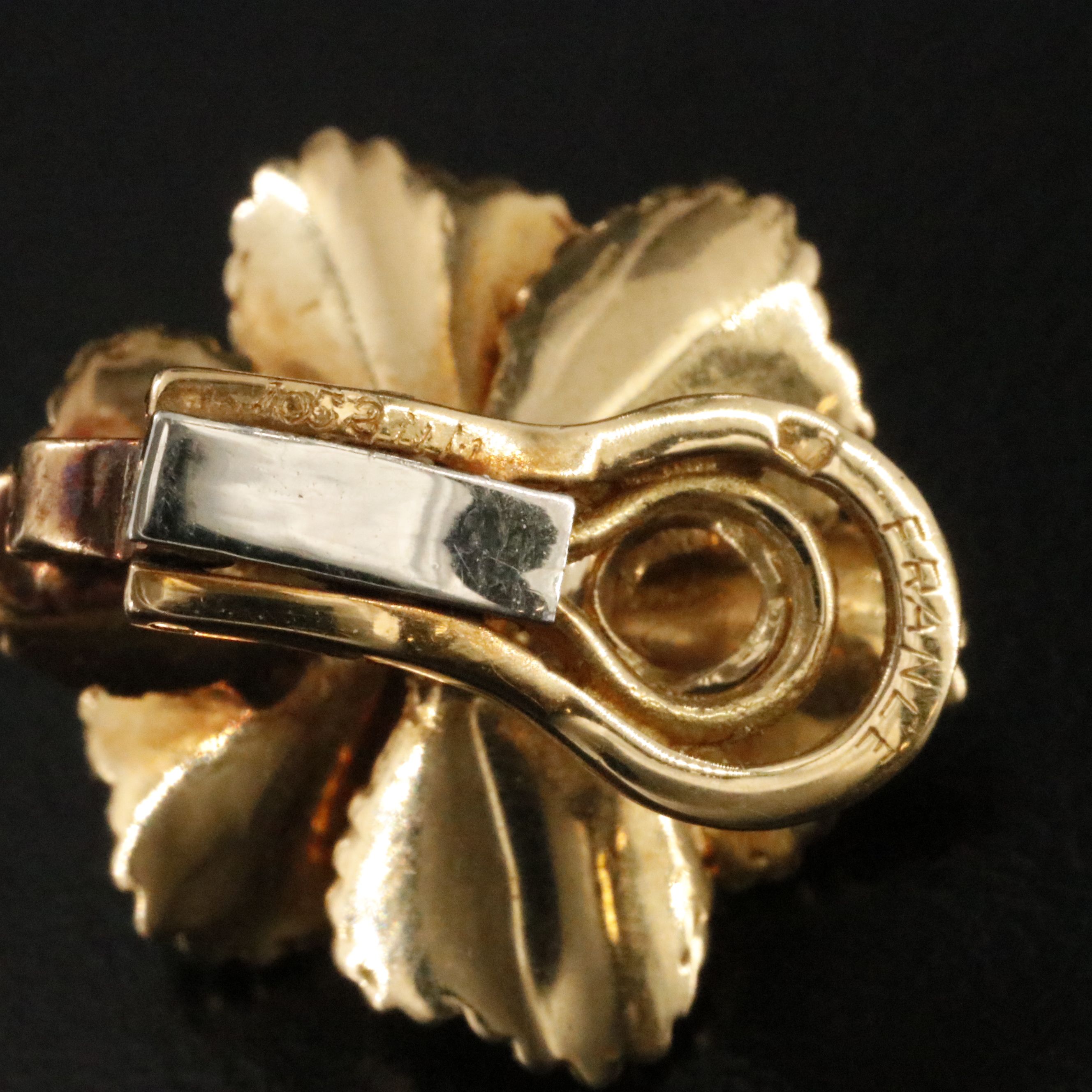 18K Pearl Flower Earrings