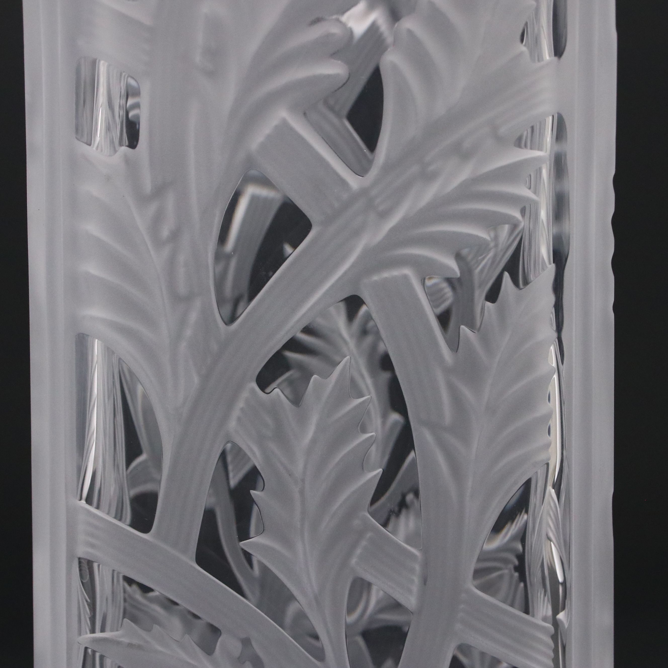 Contemporary Style Acanthus Leaf Satin Glass Vase