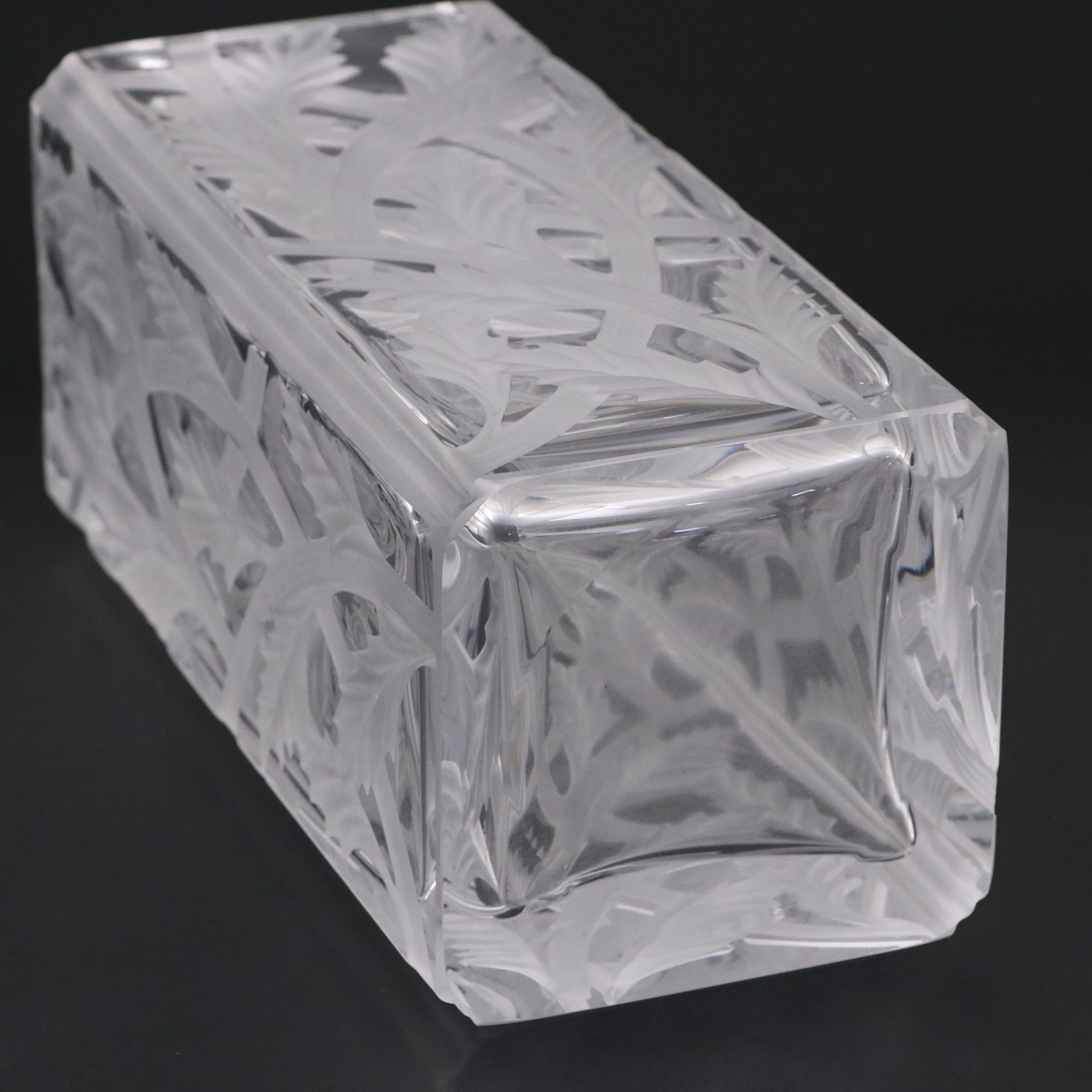 Contemporary Style Acanthus Leaf Satin Glass Vase