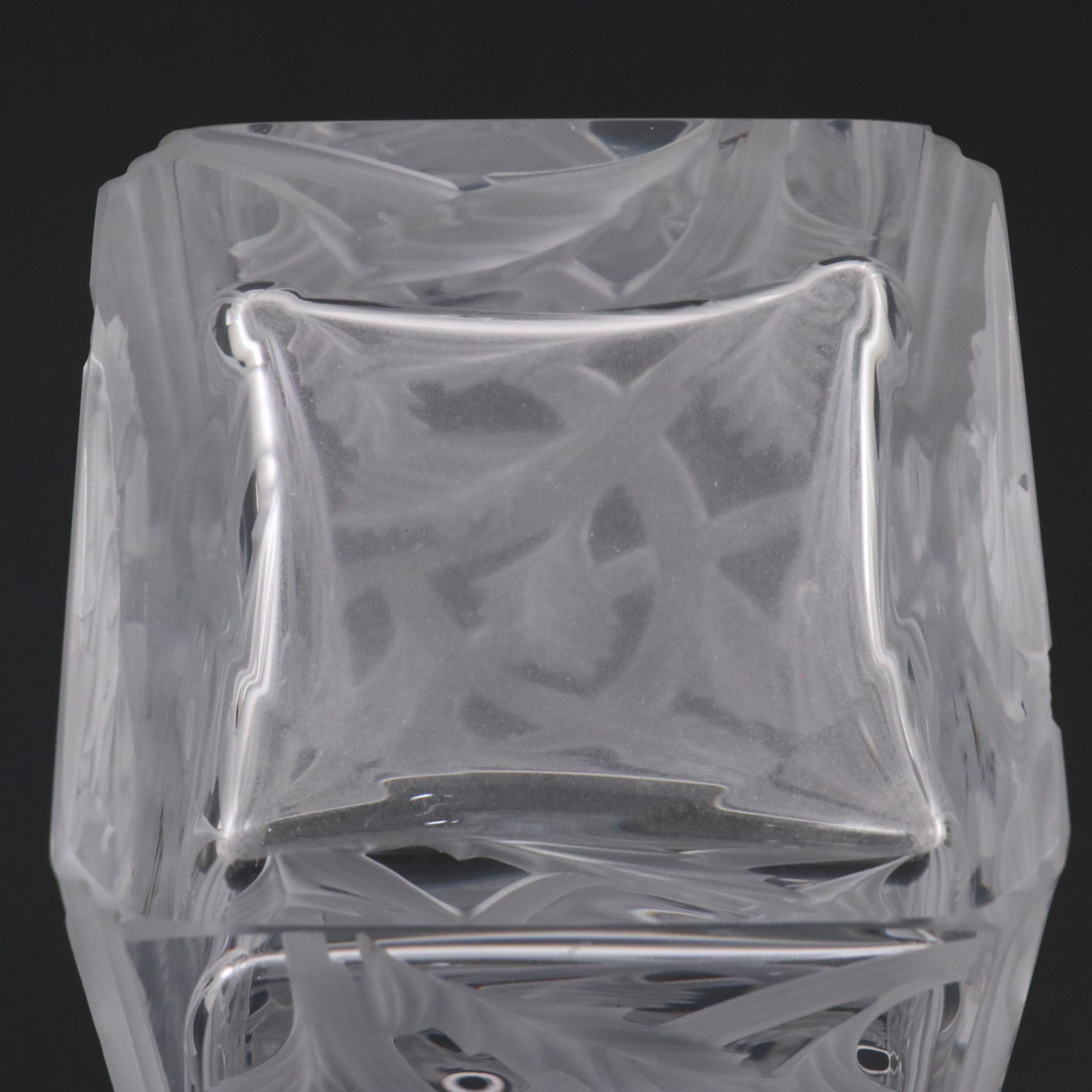 Contemporary Style Acanthus Leaf Satin Glass Vase