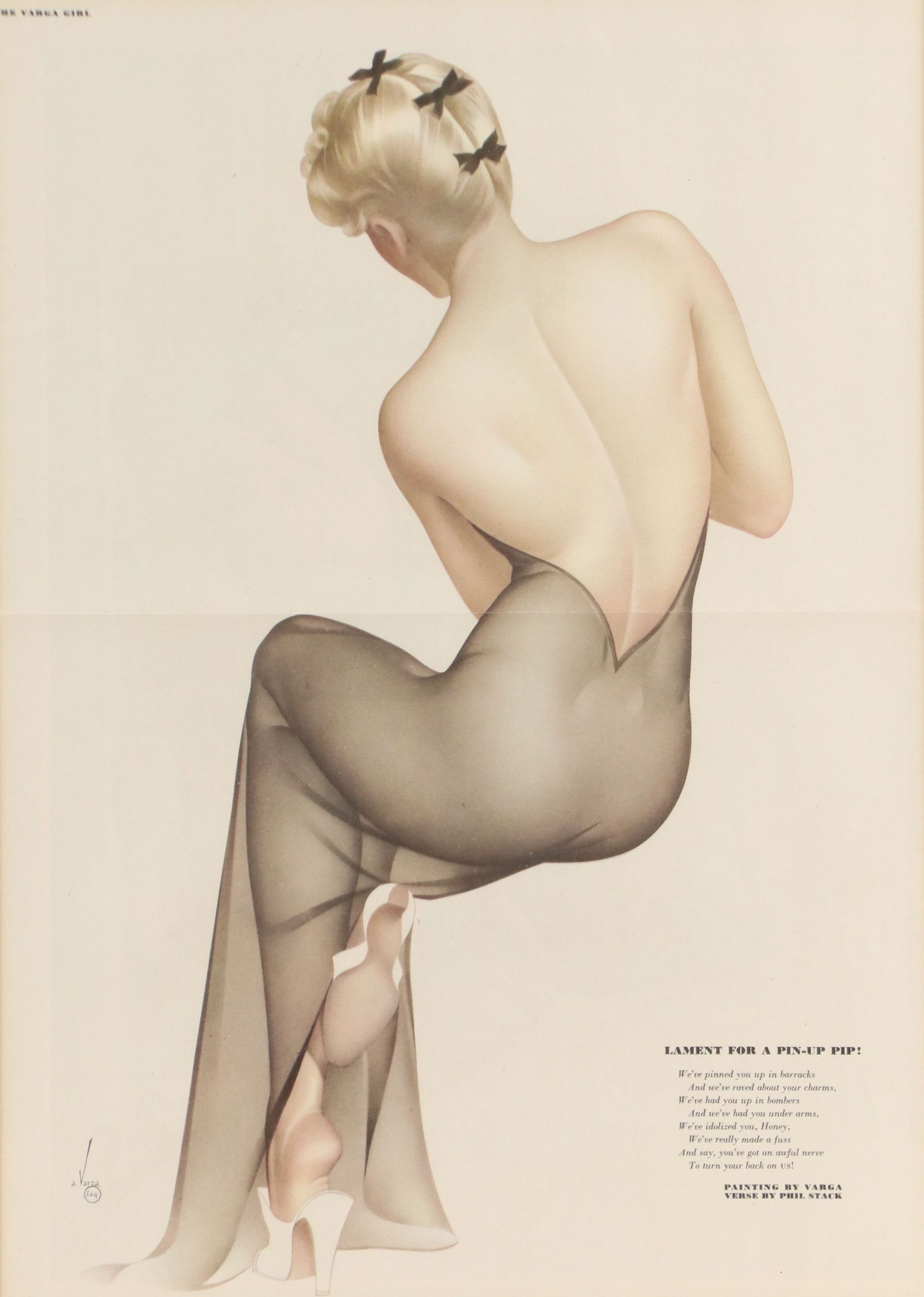 Pinup Offset Lithograph After Alberto Vargas