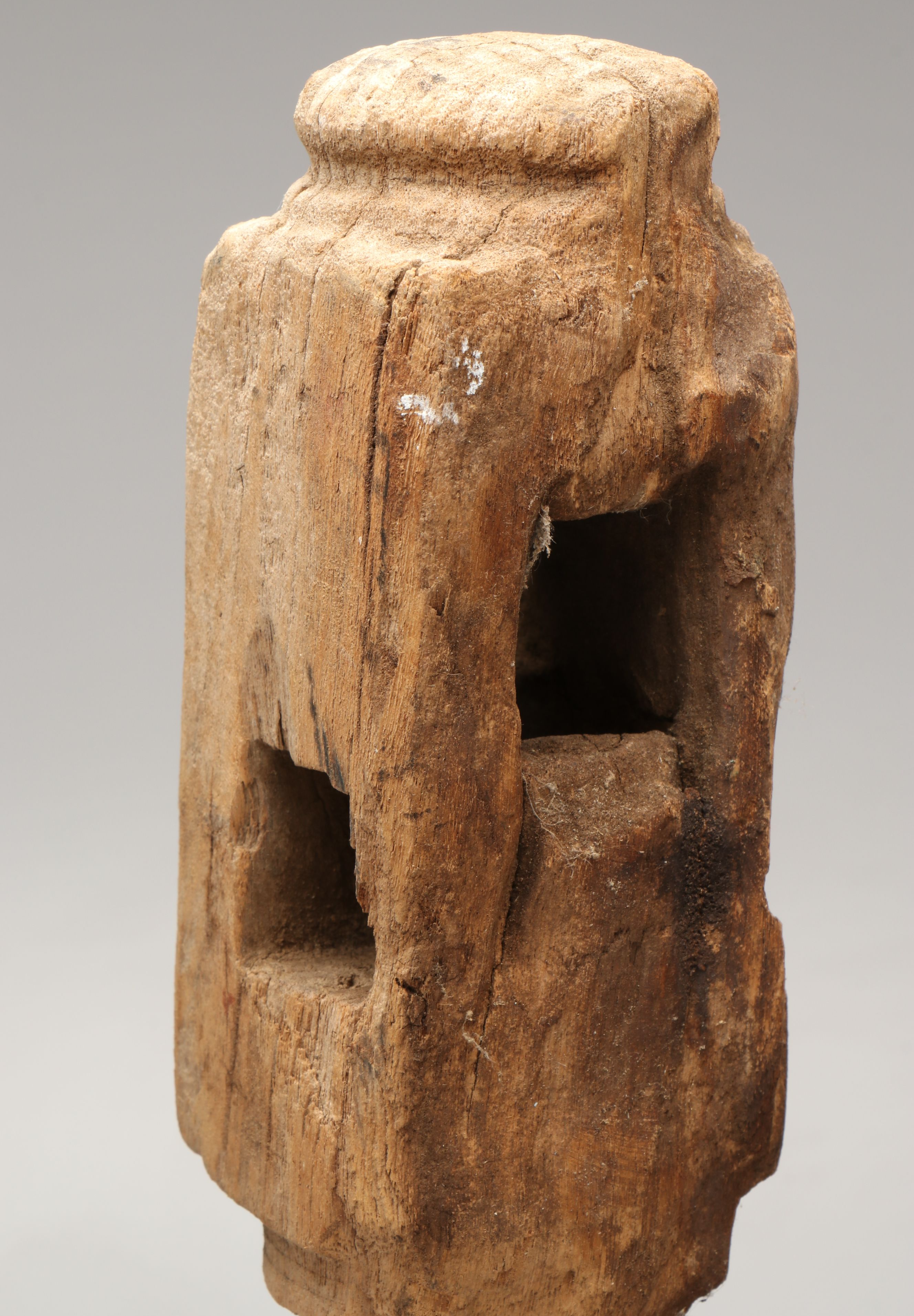 Floral and Abstract Indian Wood Carvings with Geometric Pillar Candle Holder