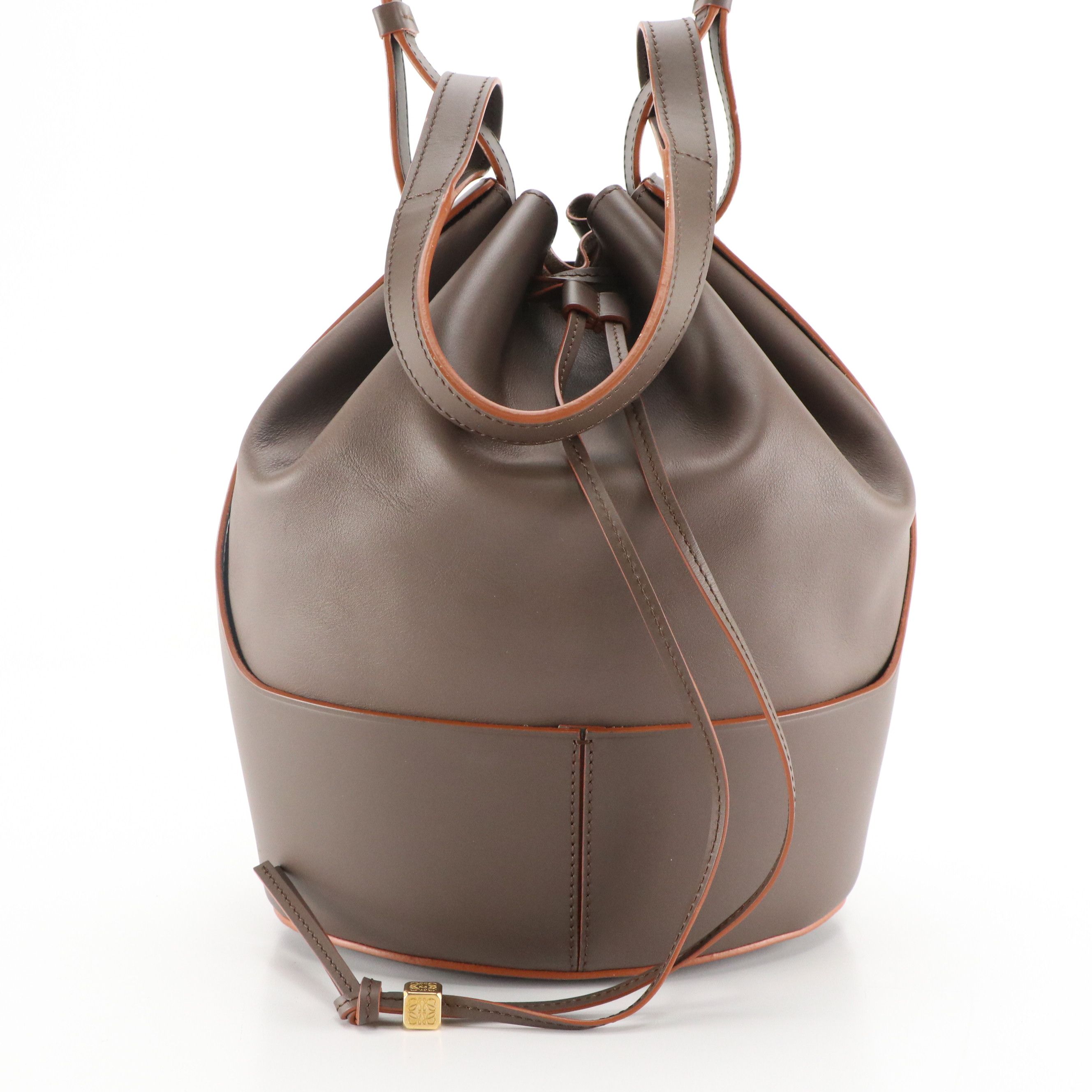 Loewe Balloon Bucket Bag in Taupe Smooth Calfskin Leather