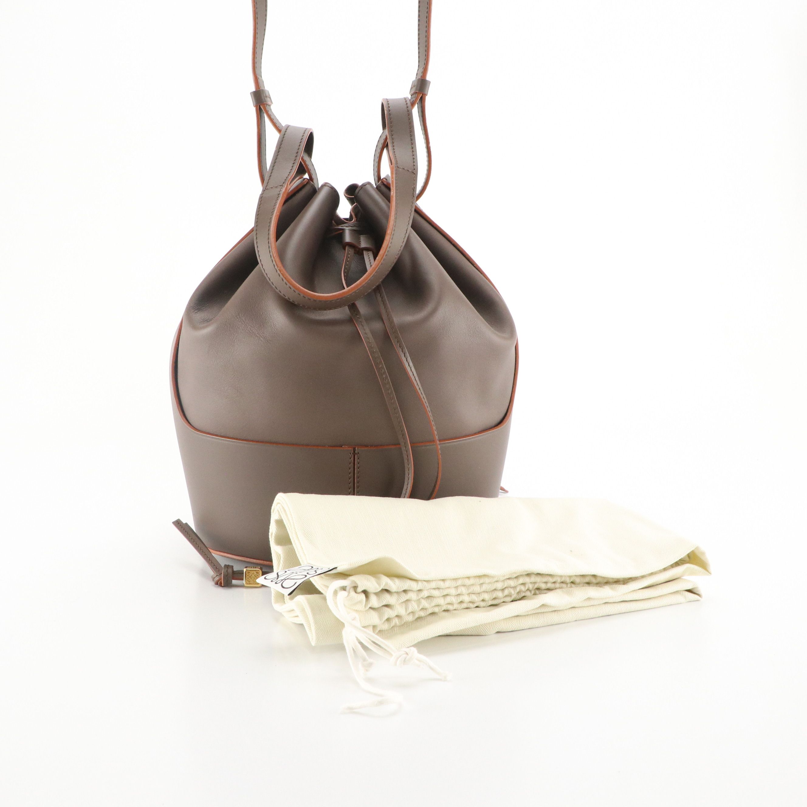 Loewe Balloon Bucket Bag in Taupe Smooth Calfskin Leather