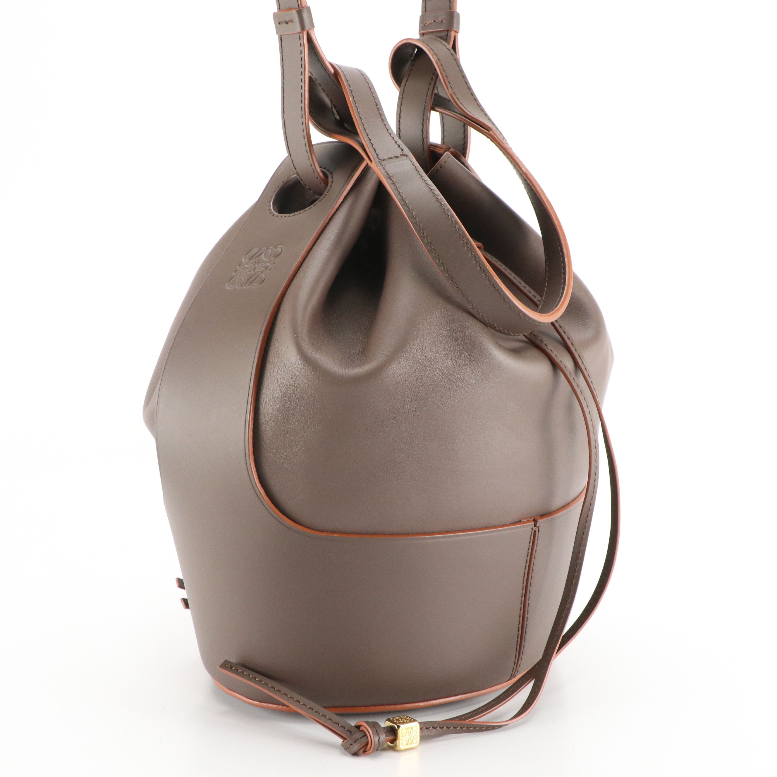 Loewe Balloon Bucket Bag in Taupe Smooth Calfskin Leather