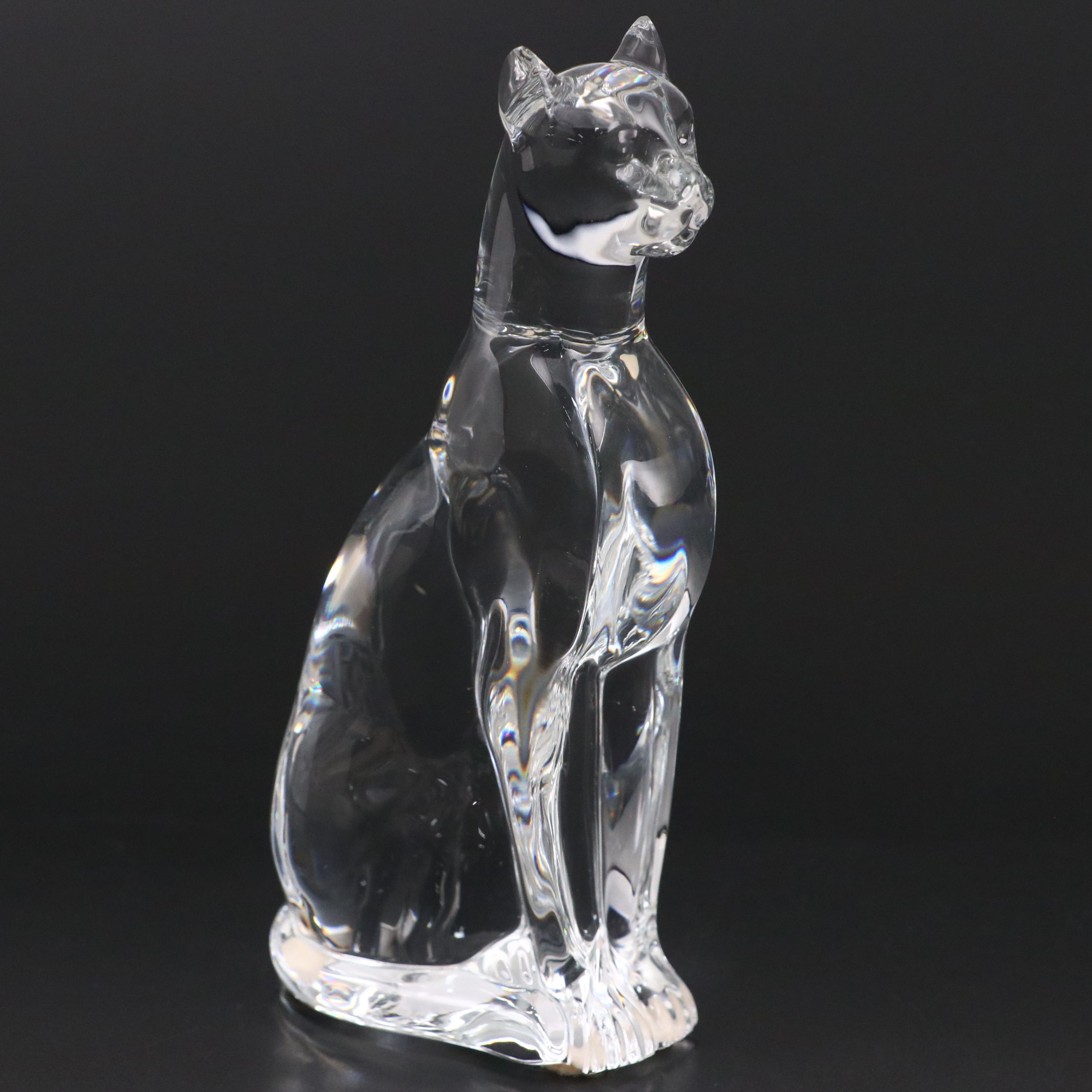 Baccarat "Egyptian Cat" and "Butterfly" Crystal Figurines