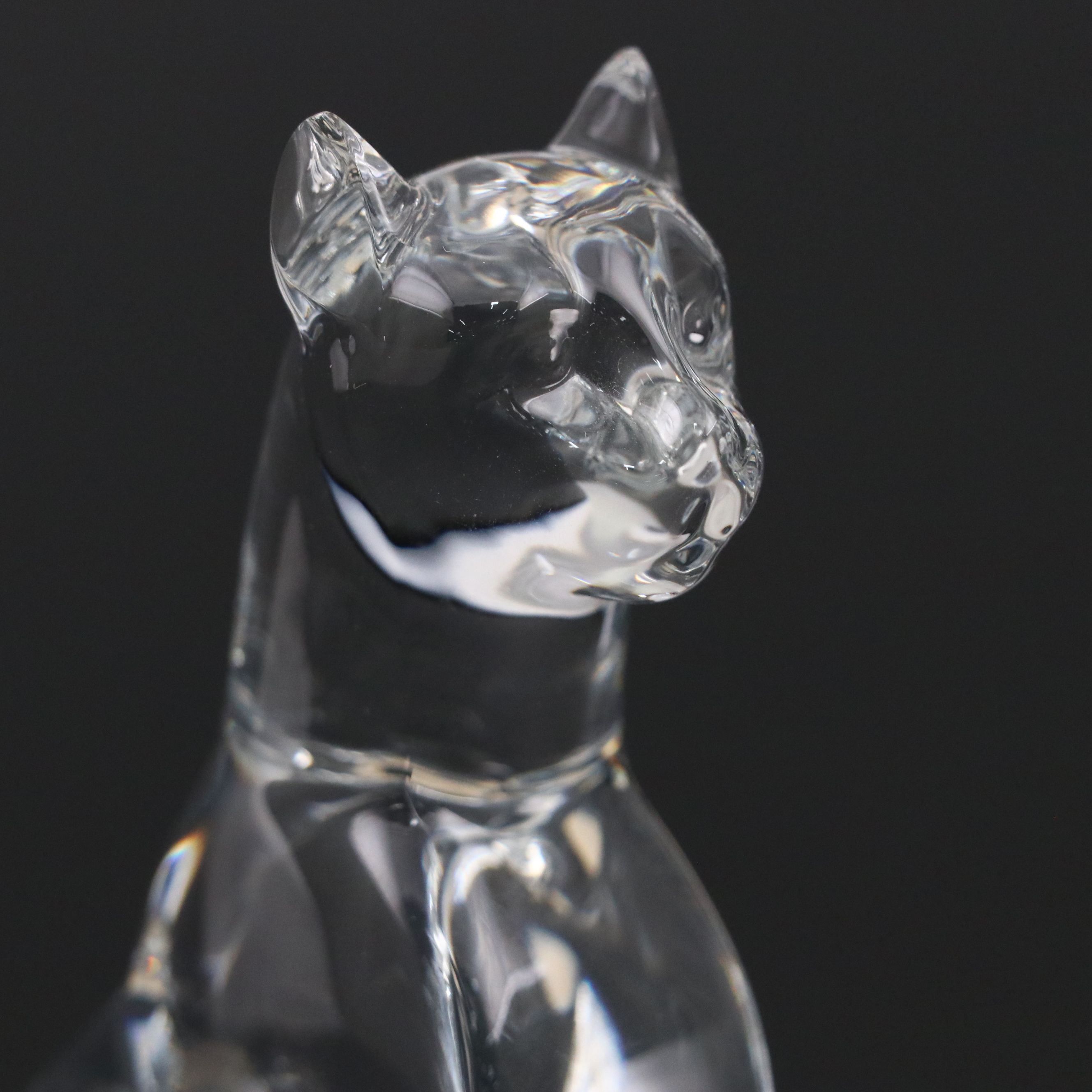 Baccarat "Egyptian Cat" and "Butterfly" Crystal Figurines