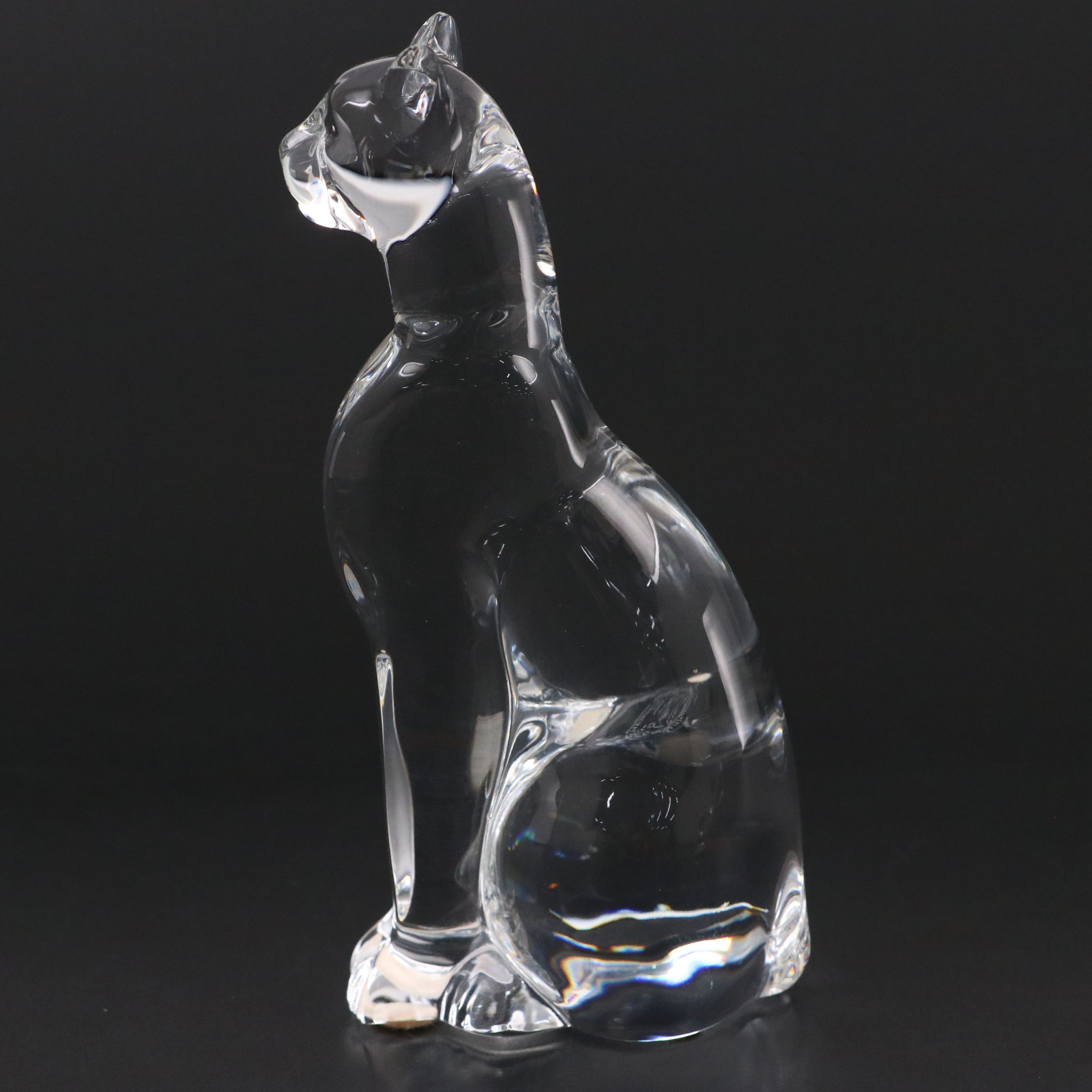 Baccarat "Egyptian Cat" and "Butterfly" Crystal Figurines