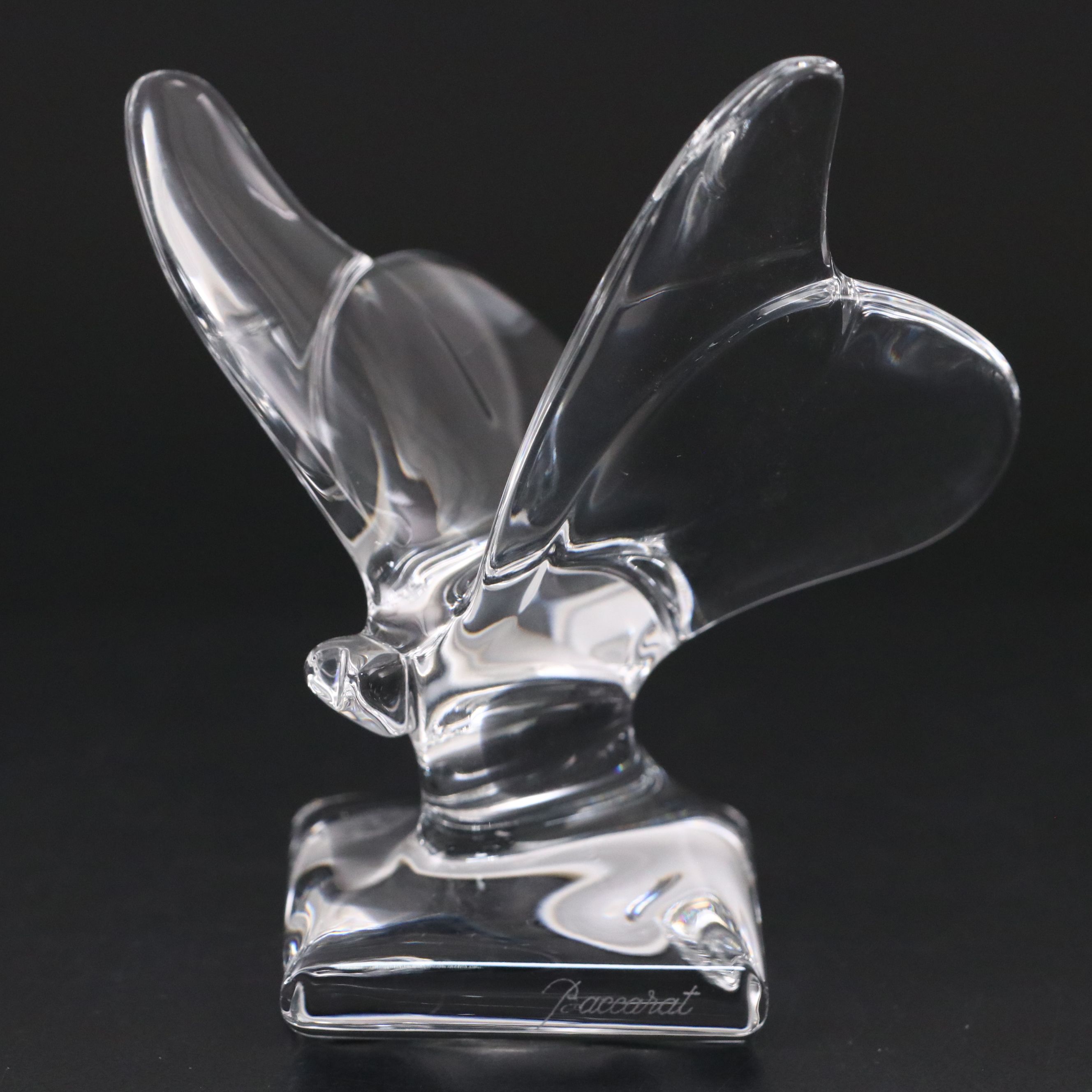 Baccarat "Egyptian Cat" and "Butterfly" Crystal Figurines