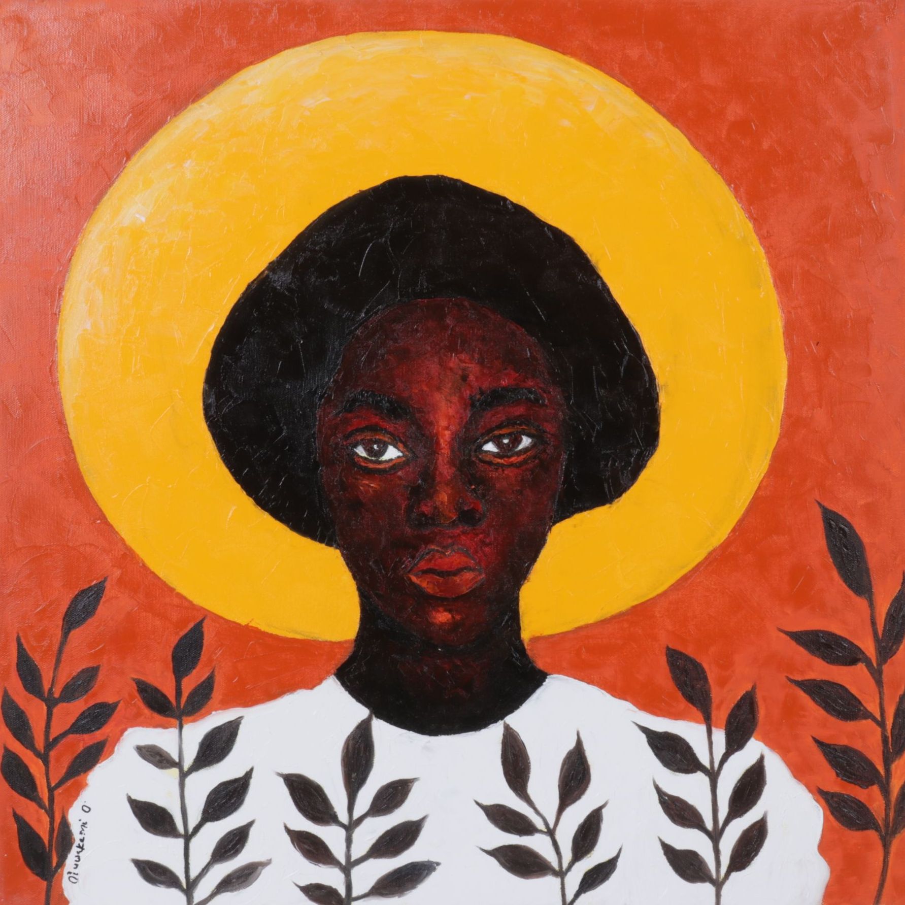 Oluwakemi Omowaire Oil Portrait "Olori", Early 21st Century