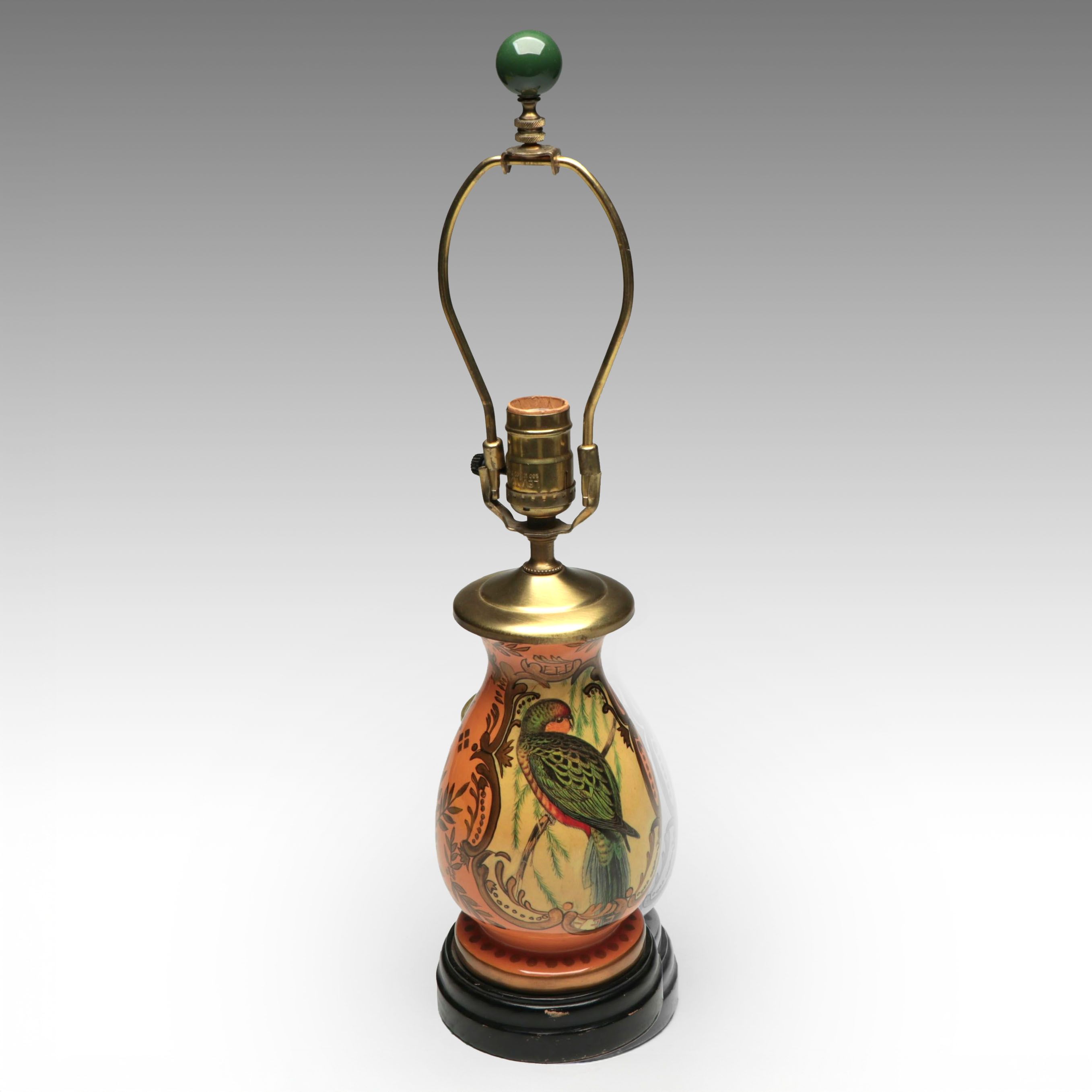 Urn Shaped Tropical Bird Table Lamp