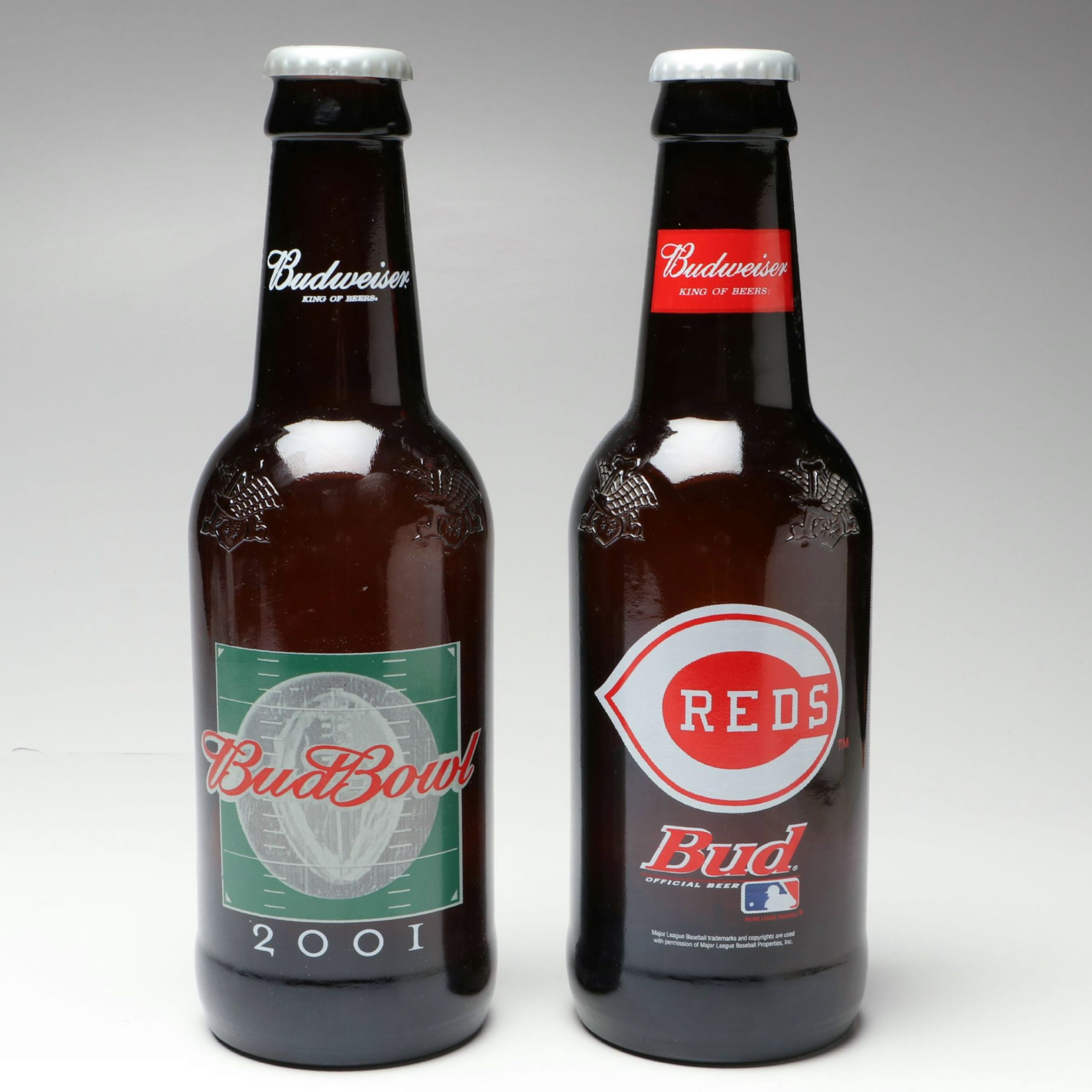 Oversize Reds Budwiser Glass Beer Bottles