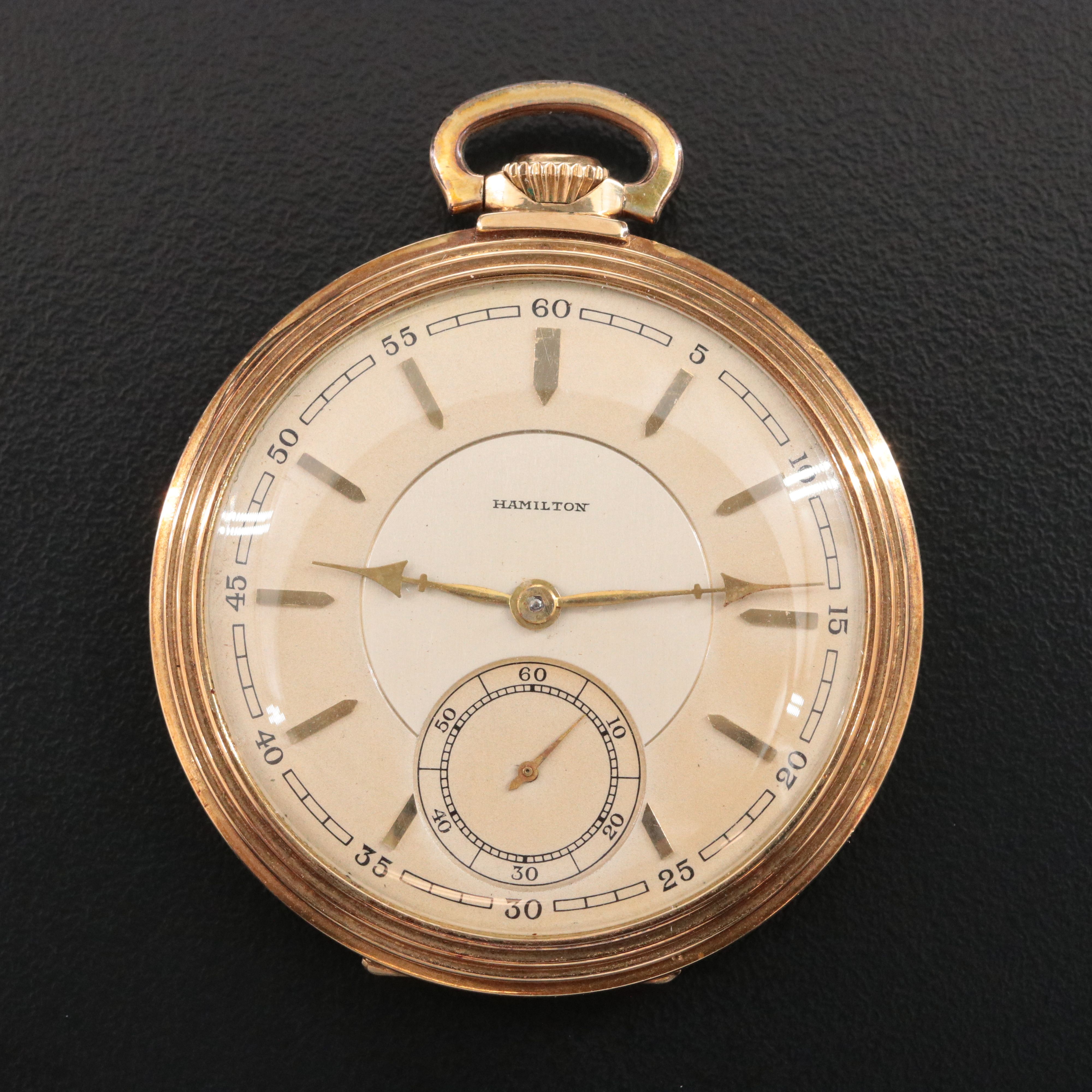 Hamilton Open Face Gold-Filled Pocket Watch c.1936