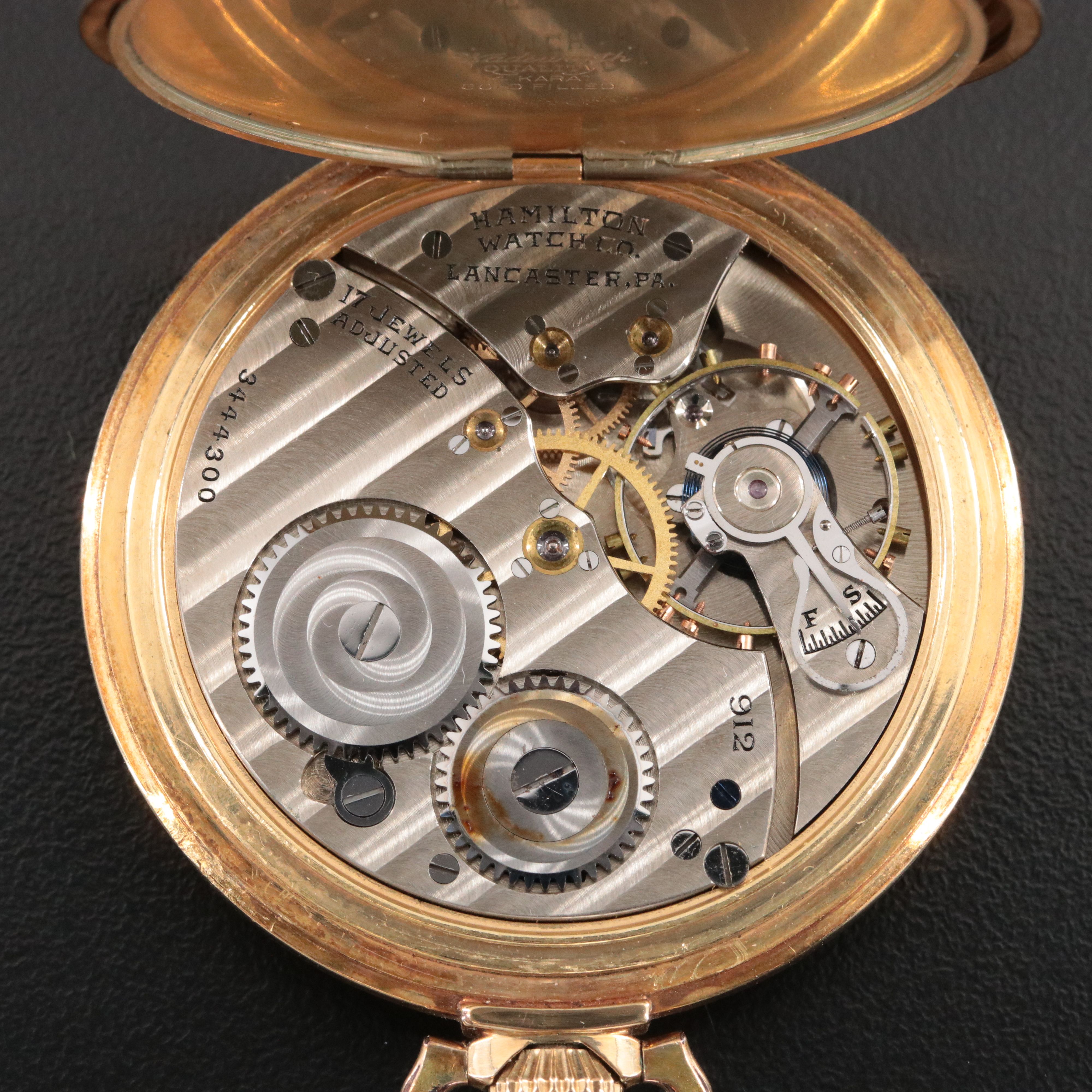 Hamilton Open Face Gold-Filled Pocket Watch c.1936