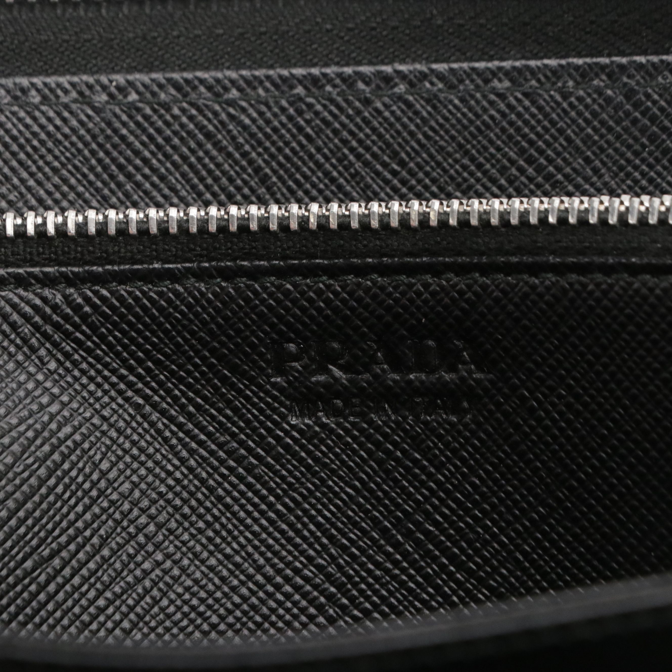 Prada Saffiano Leather Zip-Around Wallet with Racing Graphic Logo