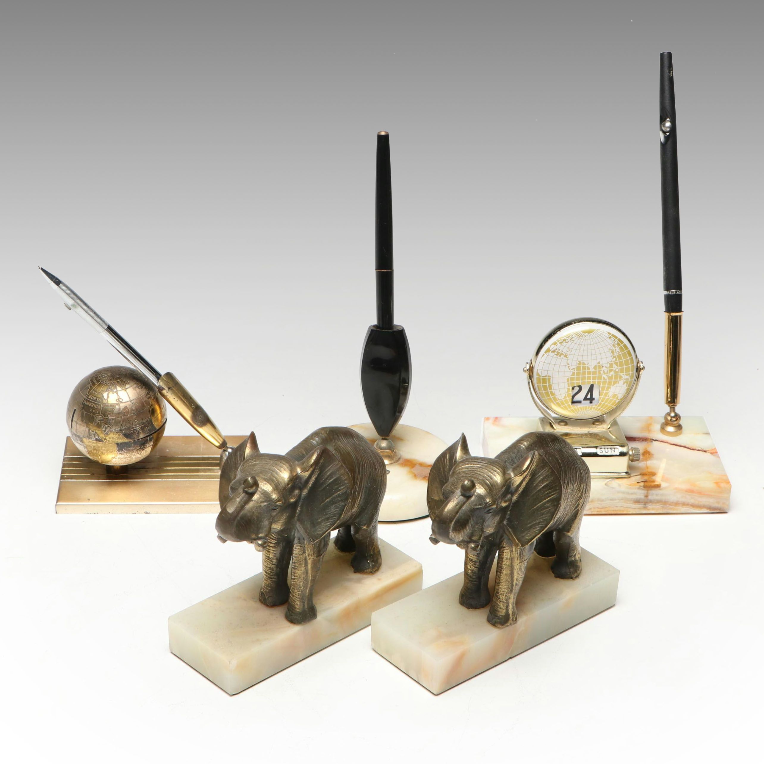 Eversharp Calcite Pen Stand with Other Office Accessories