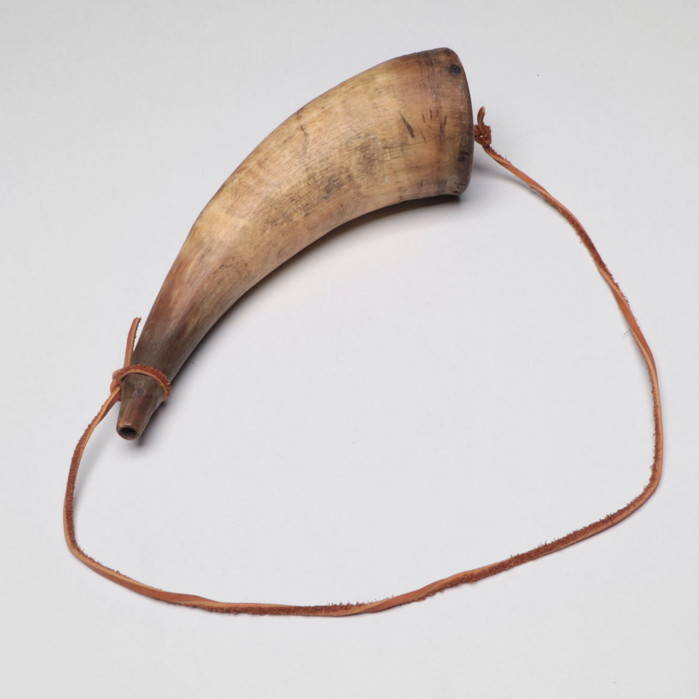 Antique Polished Horn and Bone Powder Flasks