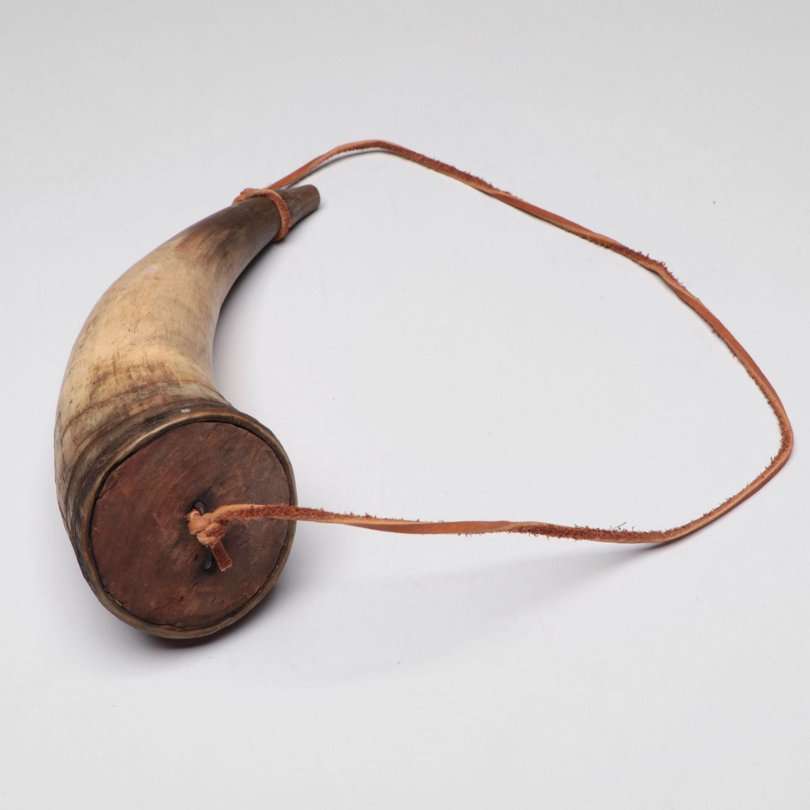 Antique Polished Horn and Bone Powder Flasks