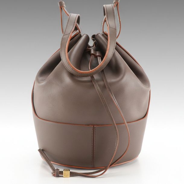 Loewe Balloon Bucket Bag in Taupe Smooth Calfskin Leather